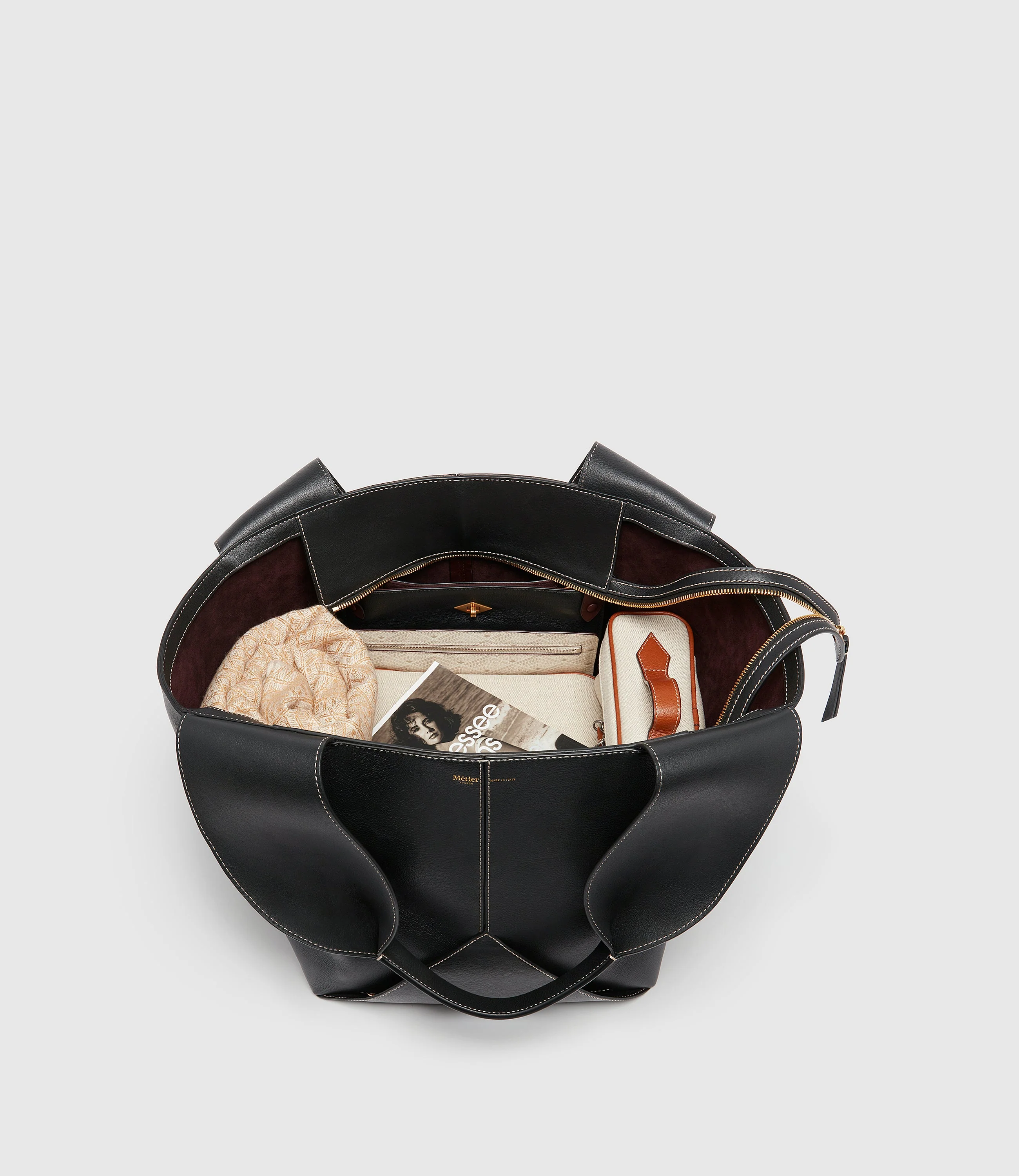 Metier - Market Bag Smooth Calfskin Black - Image 4