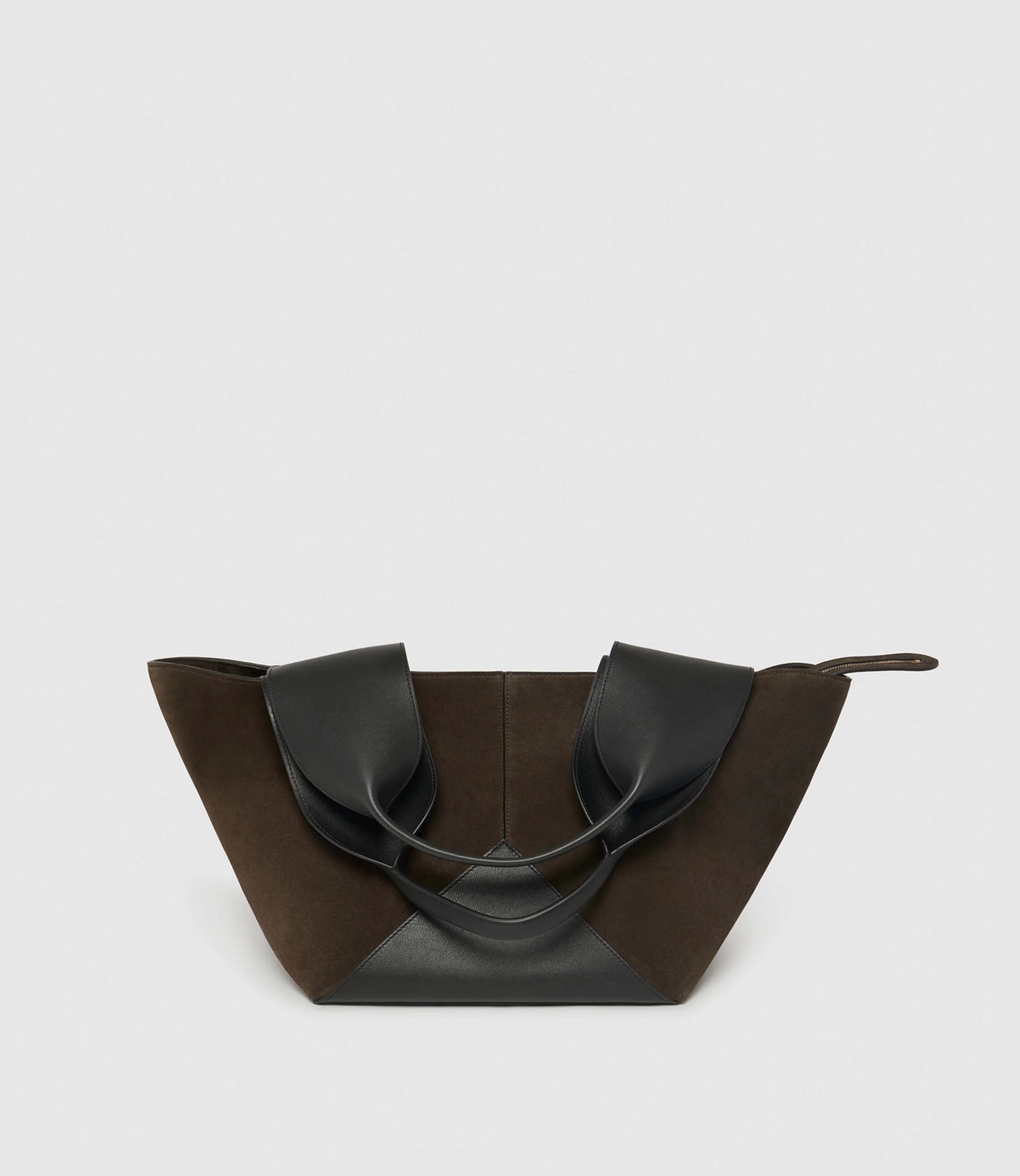 Metier - Market Bag Suede Chocolate and Smooth Calfskin Black