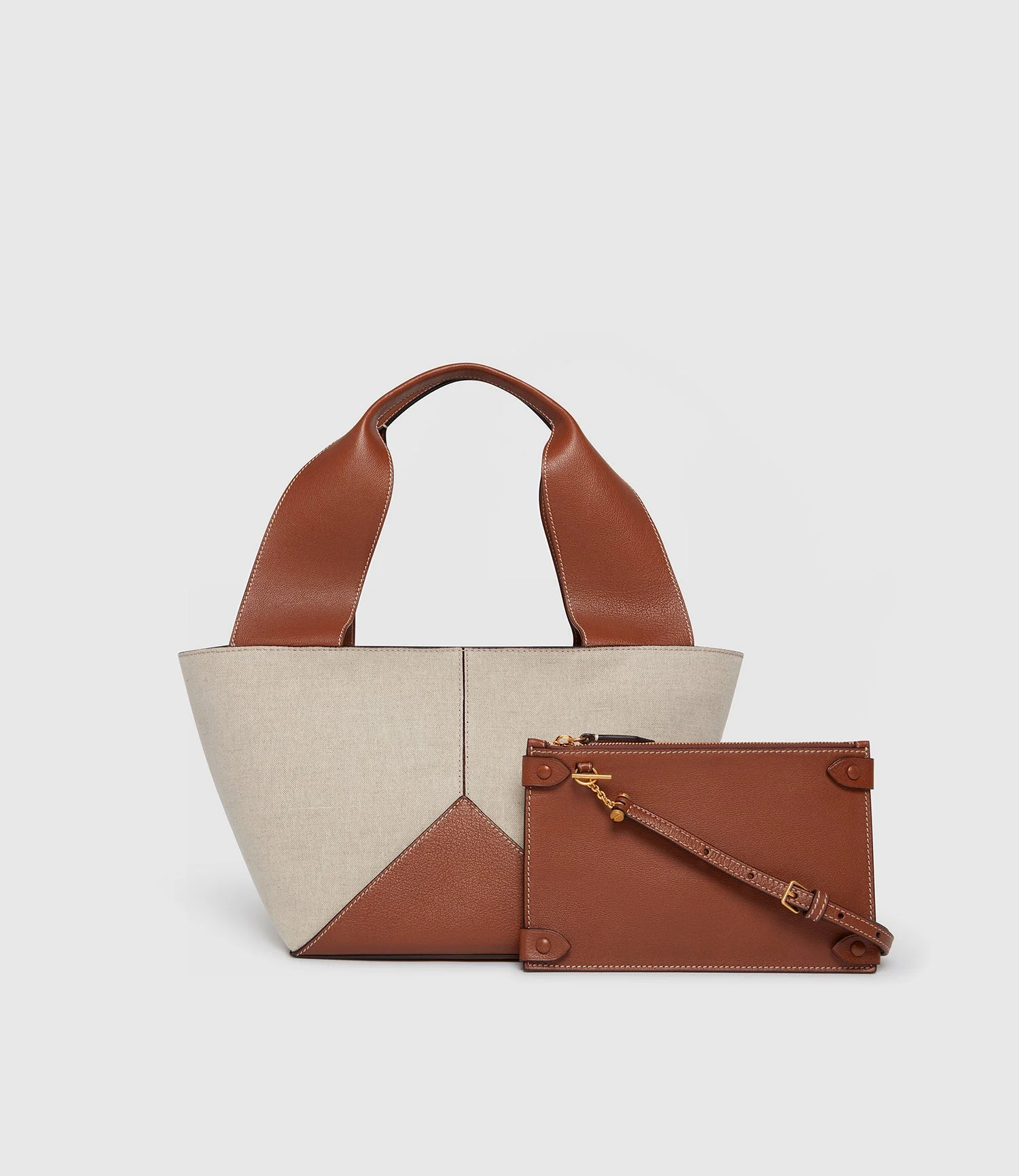 Metier - Market Small Natural Linen With Buffalo Cognac - Image 2