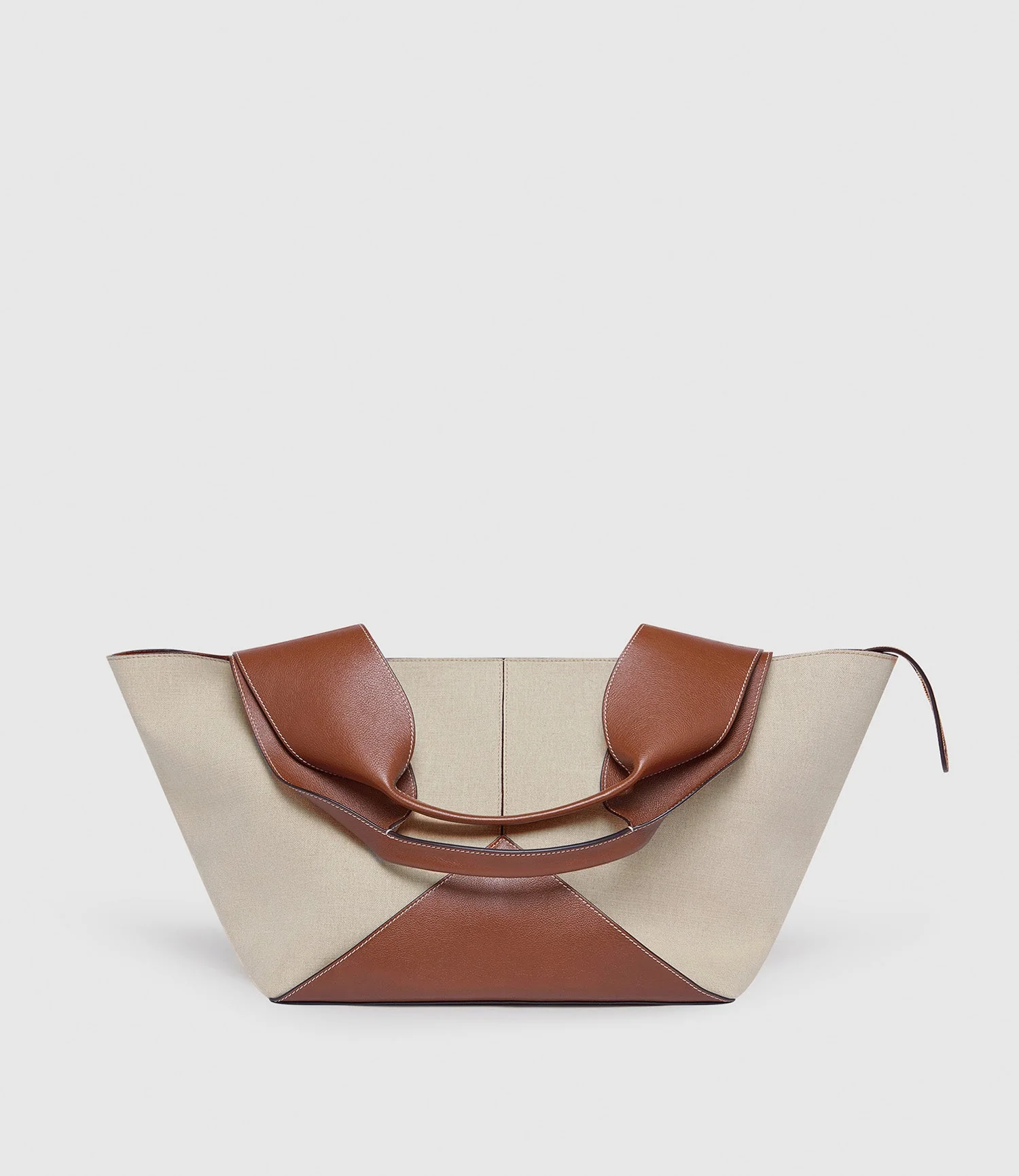 Metier - Market Weekend Bag Natural Linen With Buffalo Cognac
