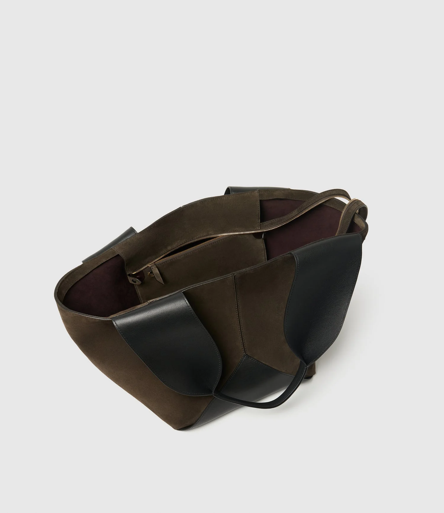 Metier - Market Weekend Suede Chocolate and Smooth Calfskin Black - Image 2