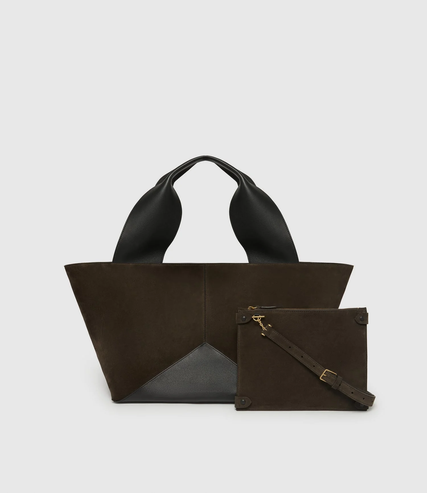 Metier - Market Weekend Suede Chocolate and Smooth Calfskin Black - Image 3