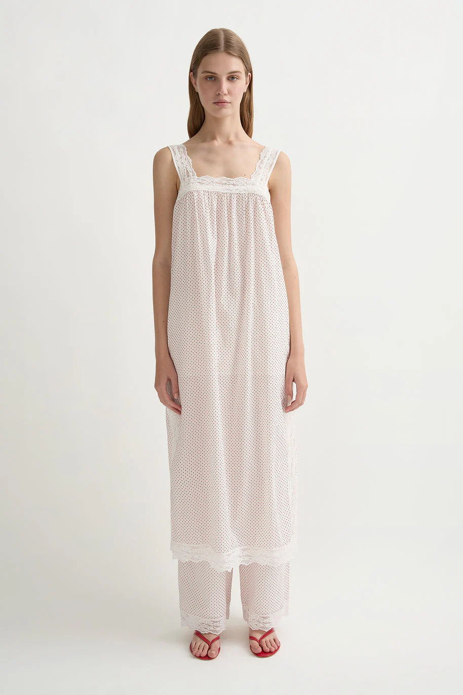 Posse - MARLOWE DRESS - CREAM & RED POLKA DOT - Image 6