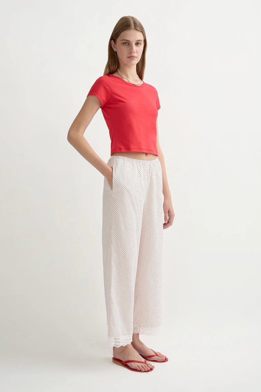 Posse - MARLOWE PANT - CREAM & RED POLKA DOT - Image 3