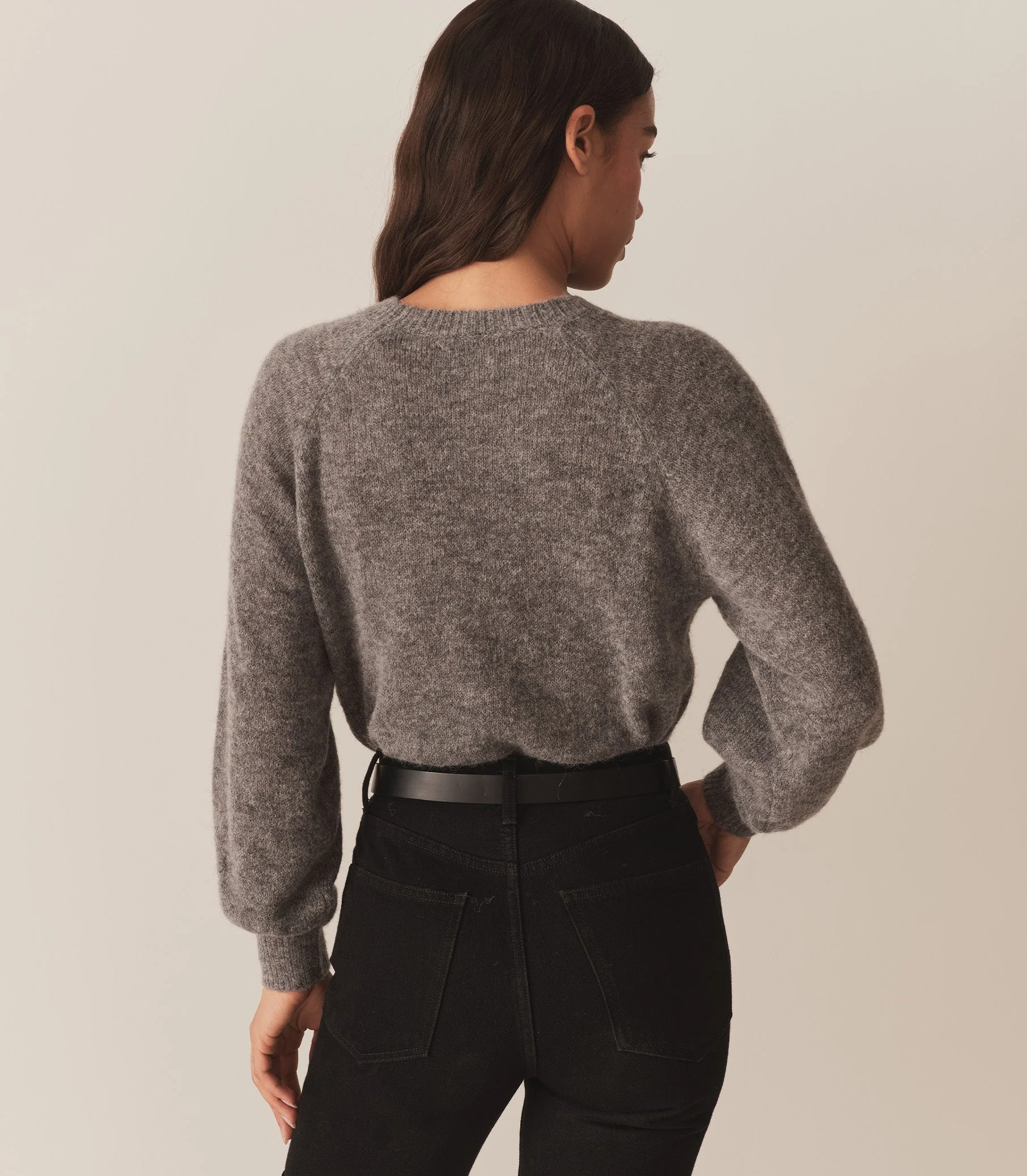 DÔEN - MARSENA SWEATER -- DARK HEATHER GREY - Image 4