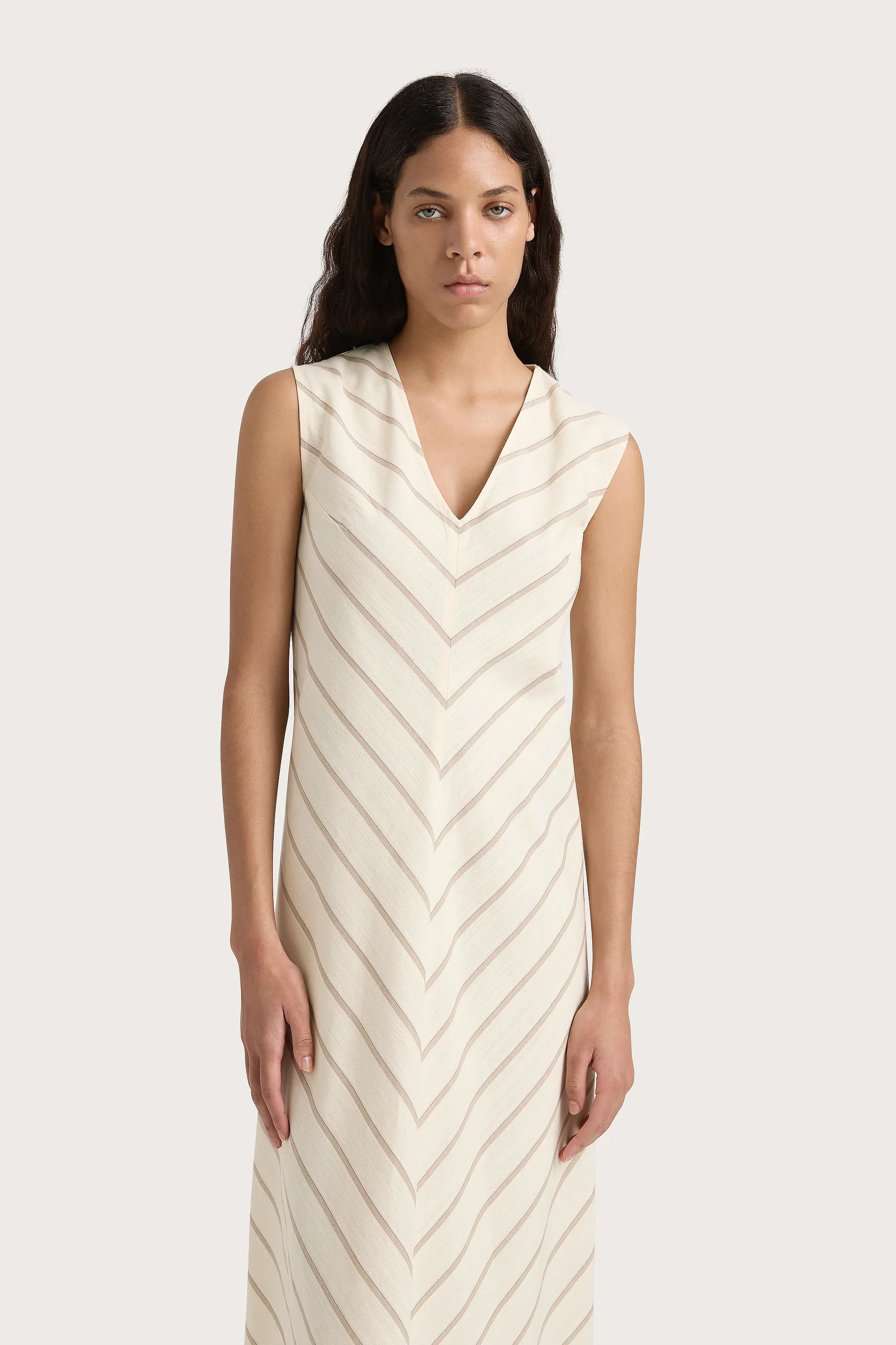 Faithfull - Marteret Stripe Midi Dress Shadow Stripe Butter - Final Sale - Image 4