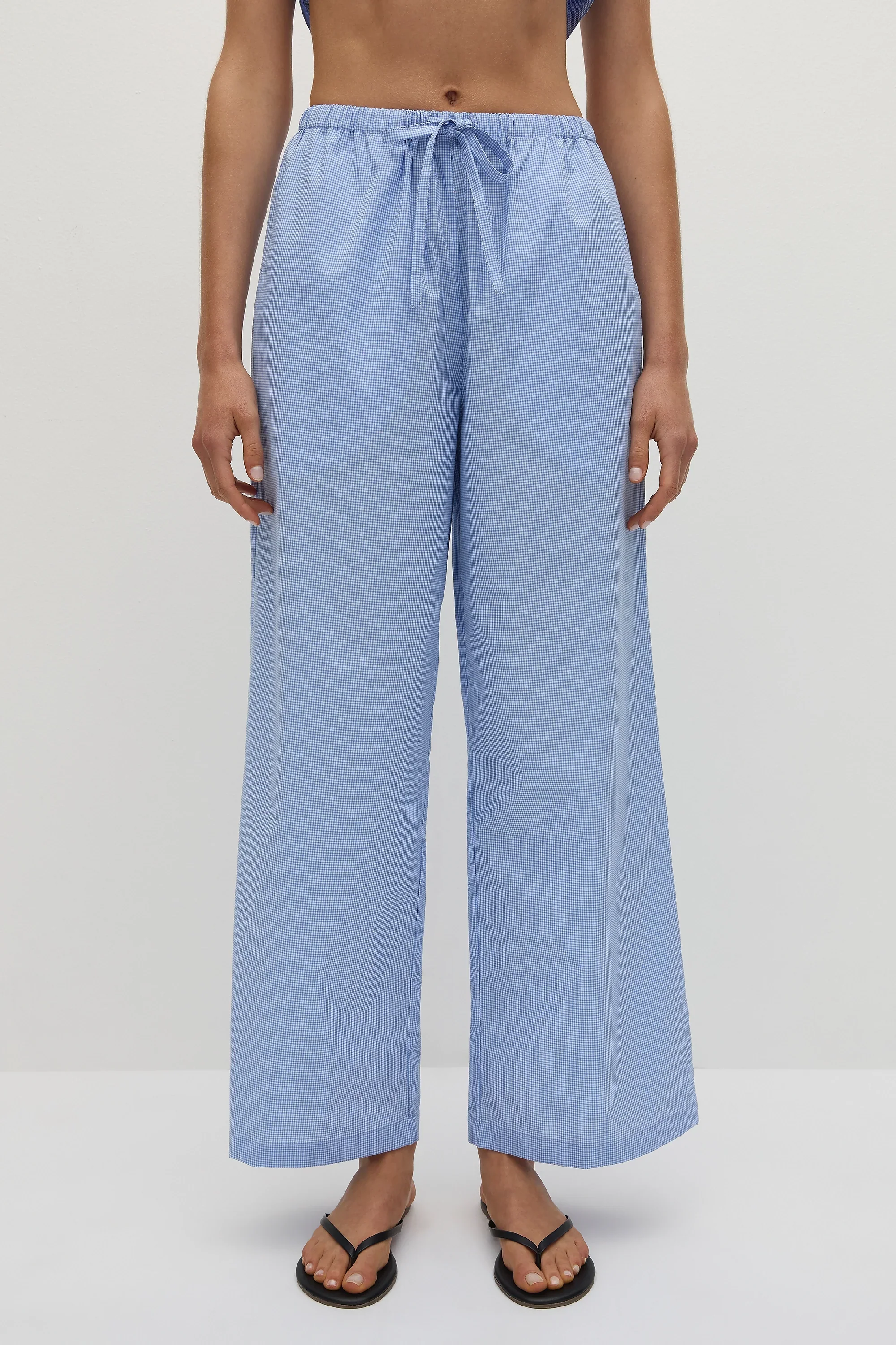 Faithfull - Martine Pant Micro Gingham Soft Blue - Final Sale - Image 2