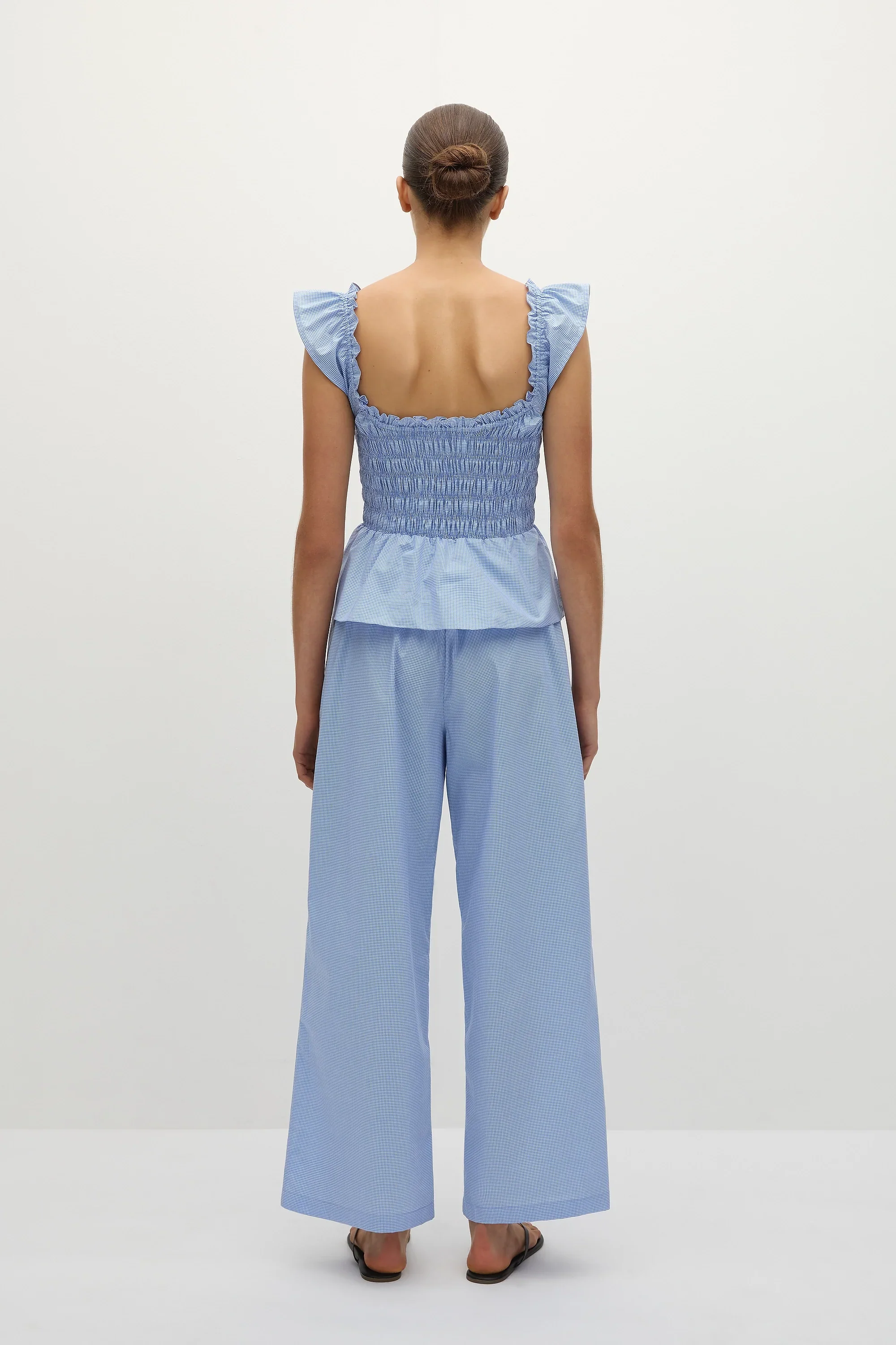 Faithfull - Martine Pant Micro Gingham Soft Blue - Final Sale - Image 4