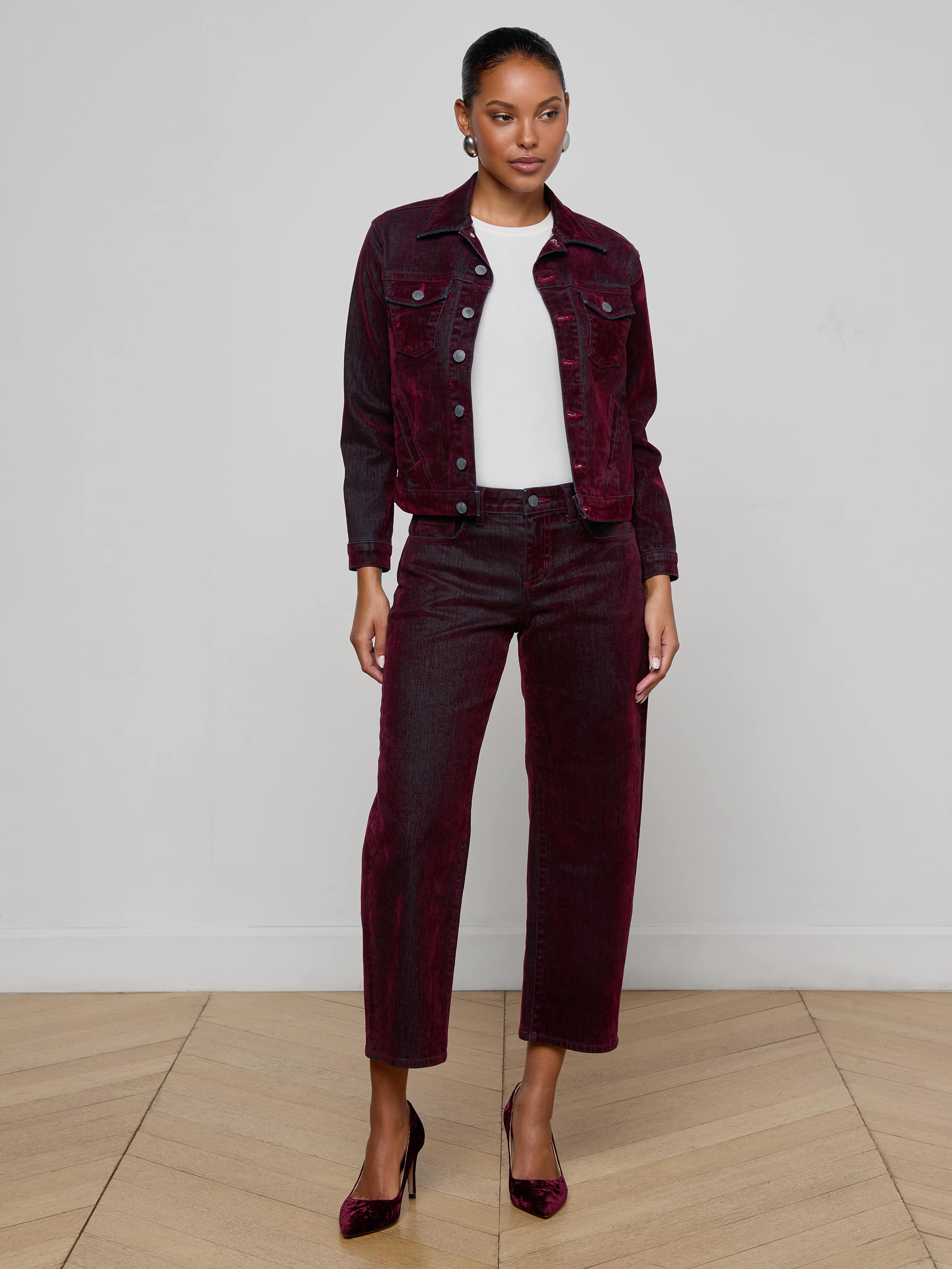 L'AGENCE - Maven Flocked Jean Jacket - Image 3