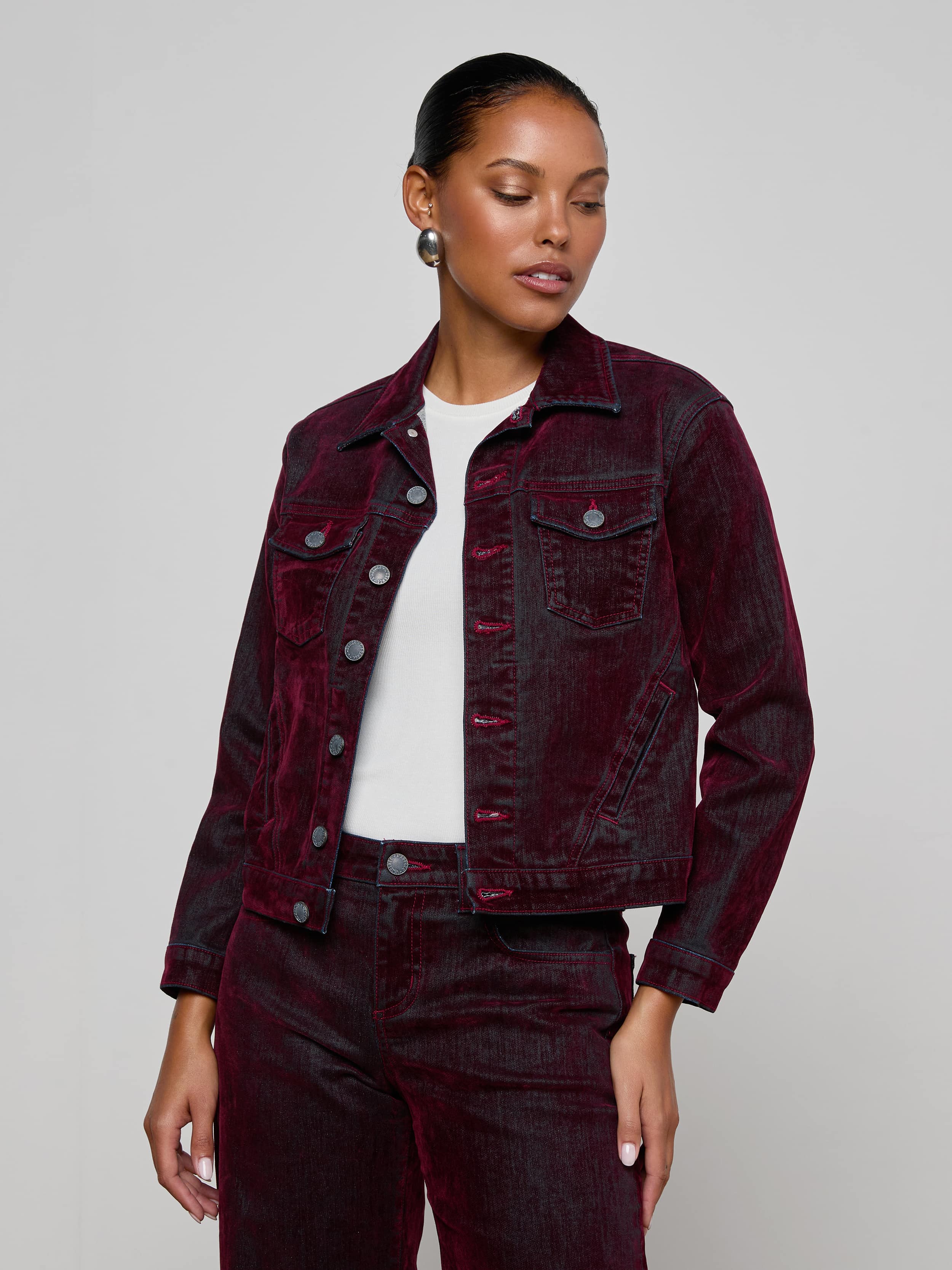 L'AGENCE - Maven Flocked Jean Jacket - Image 7
