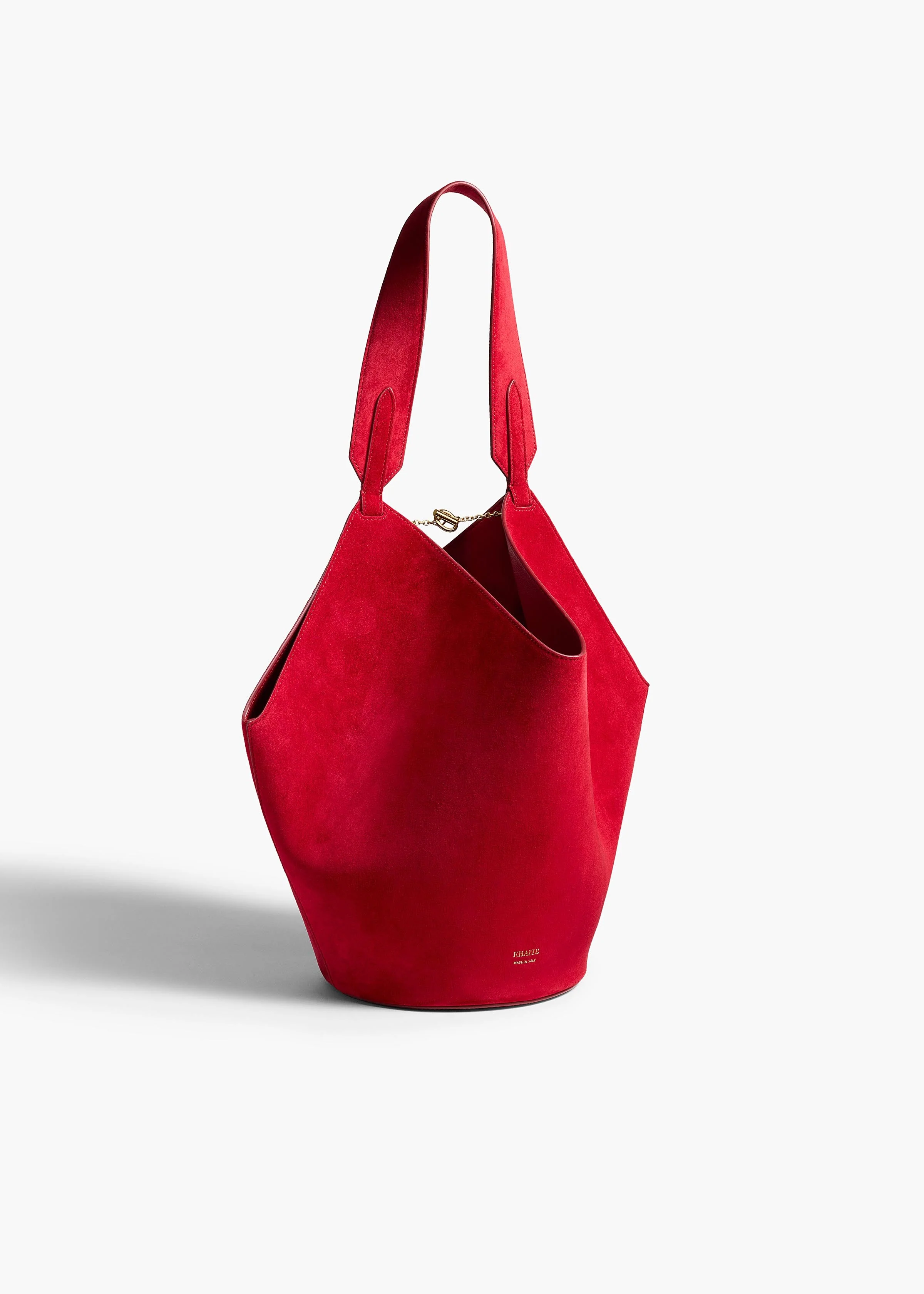 Khaite - Small Lotus Tote in Ruby Suede
