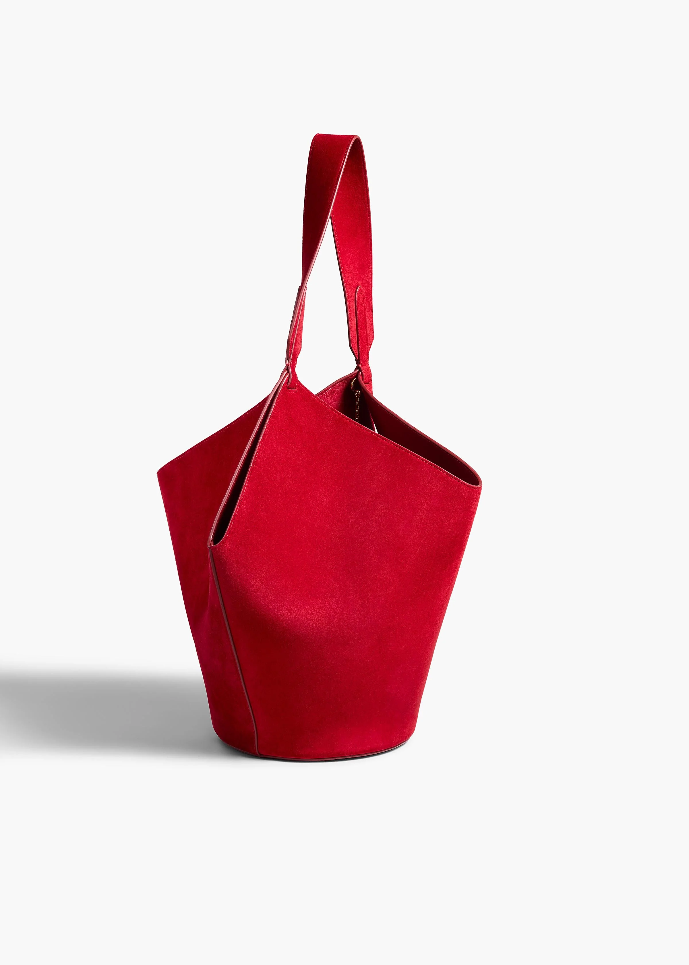 Khaite - Small Lotus Tote in Ruby Suede - Image 2