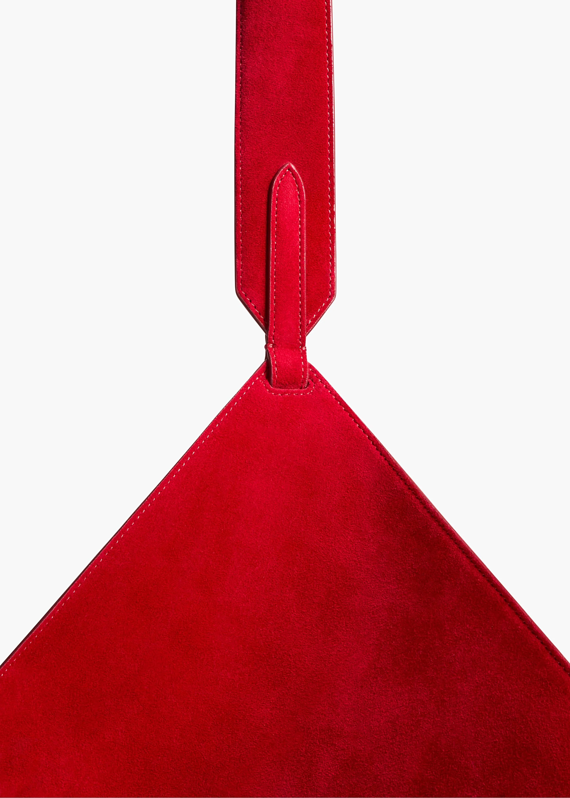 Khaite - Small Lotus Tote in Ruby Suede - Image 4
