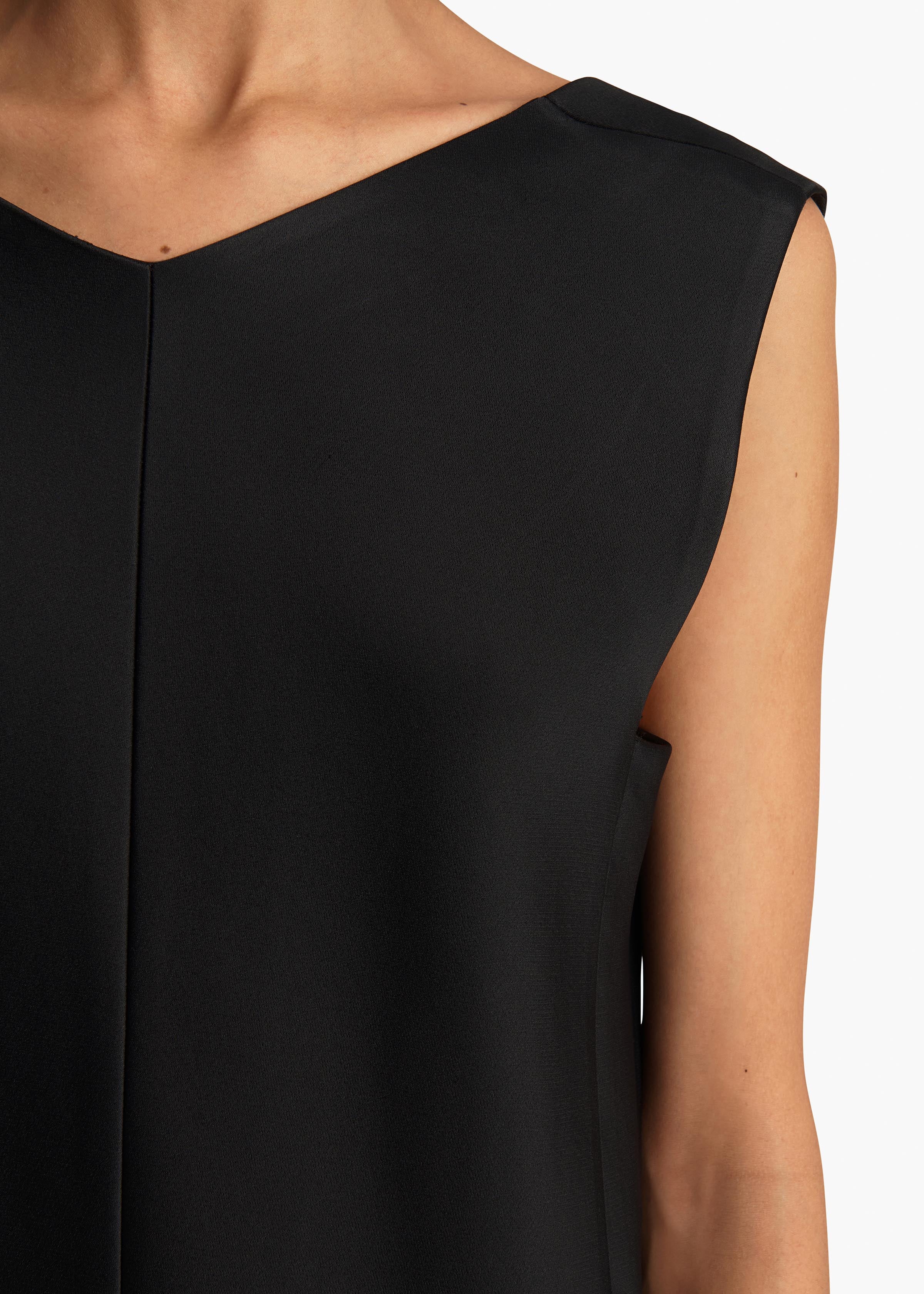 Khaite - Mel Dress in Black Satin - Image 4
