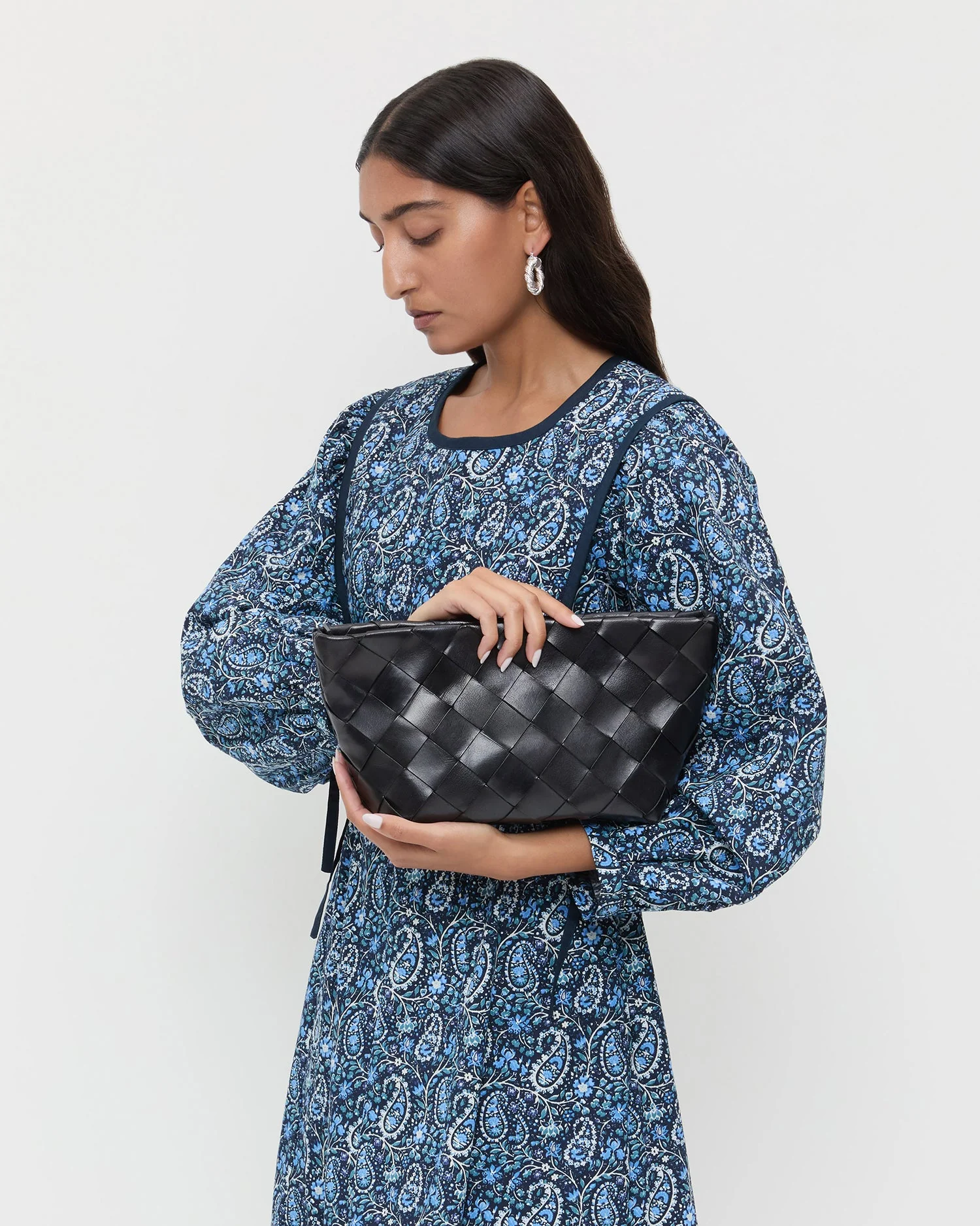Loeffler Randall - Melina Black Woven Leather Clutch - Image 5
