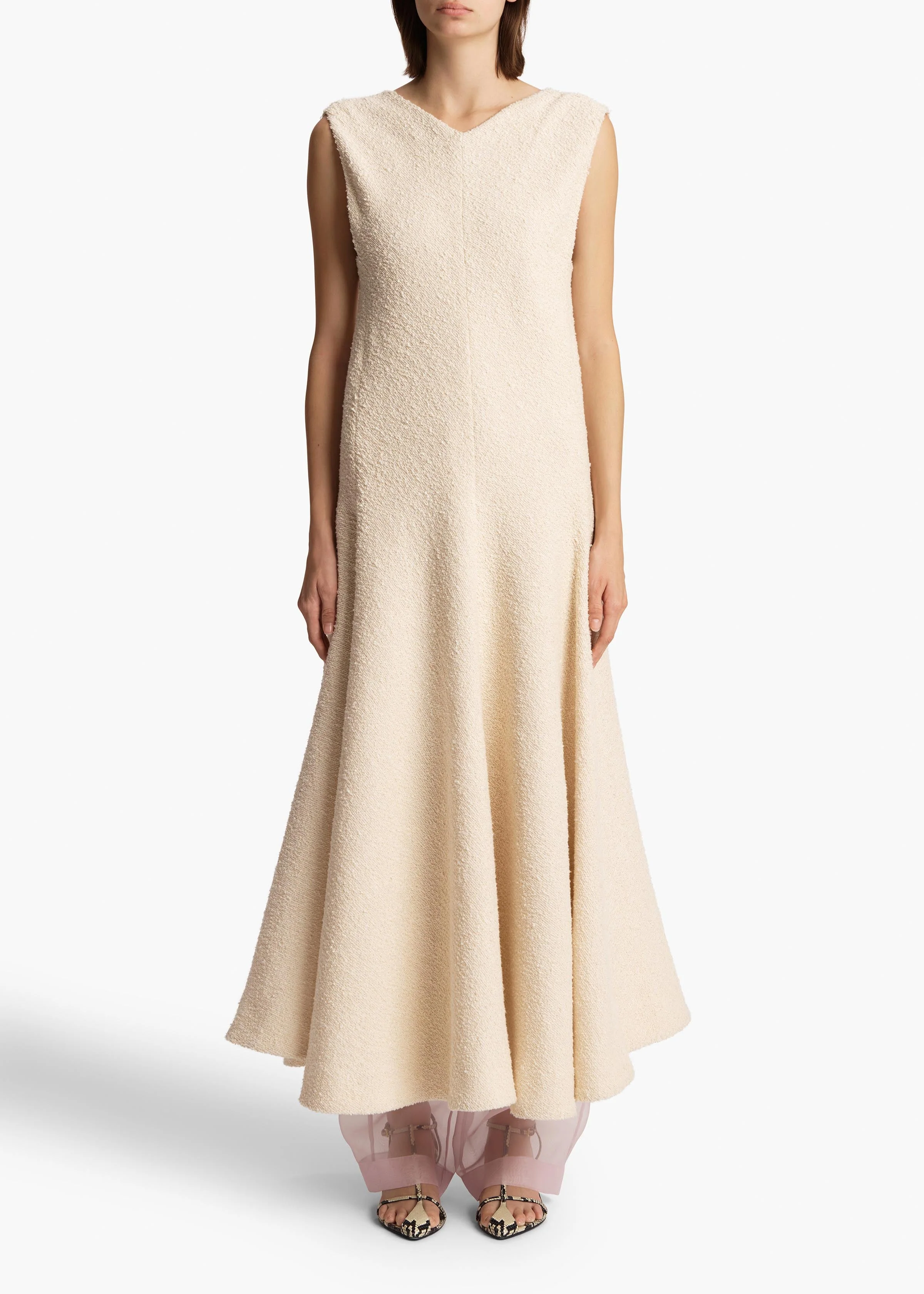 Khaite - Mellie Dress in Natural Boucle - Image 3