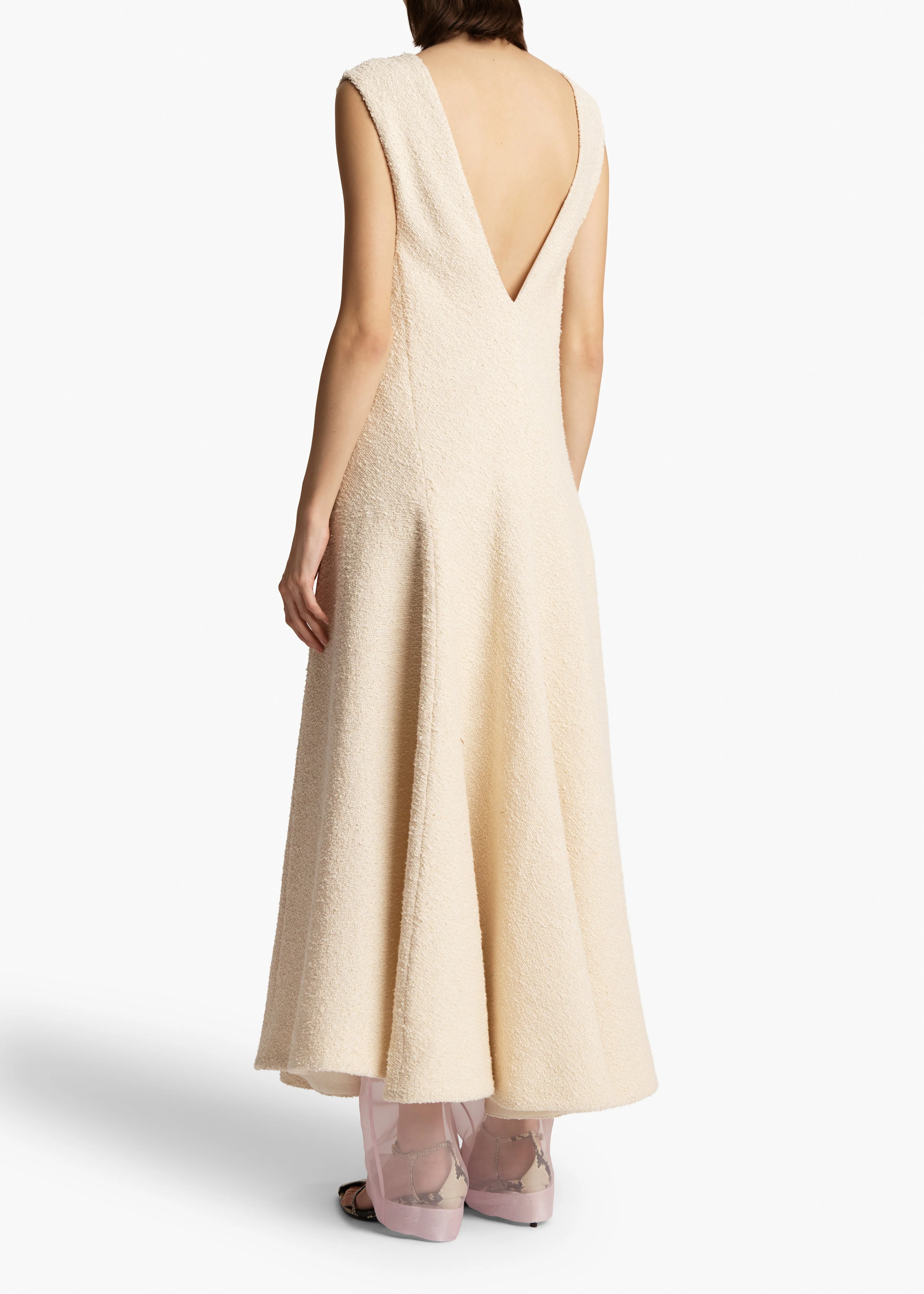 Khaite - Mellie Dress in Natural Boucle - Image 4