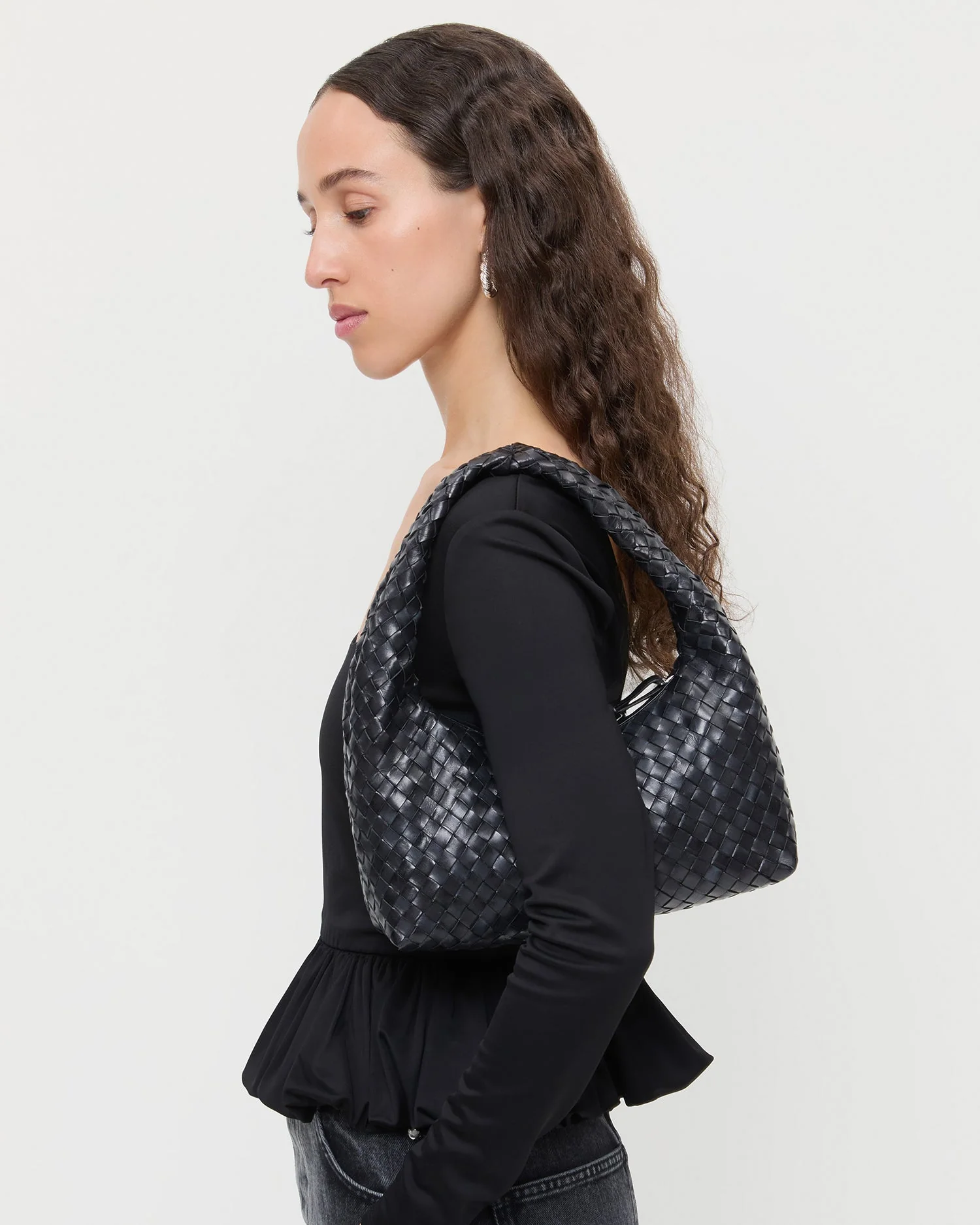 Loeffler Randall - Mercer Black Woven Shoulder Bag - Image 5