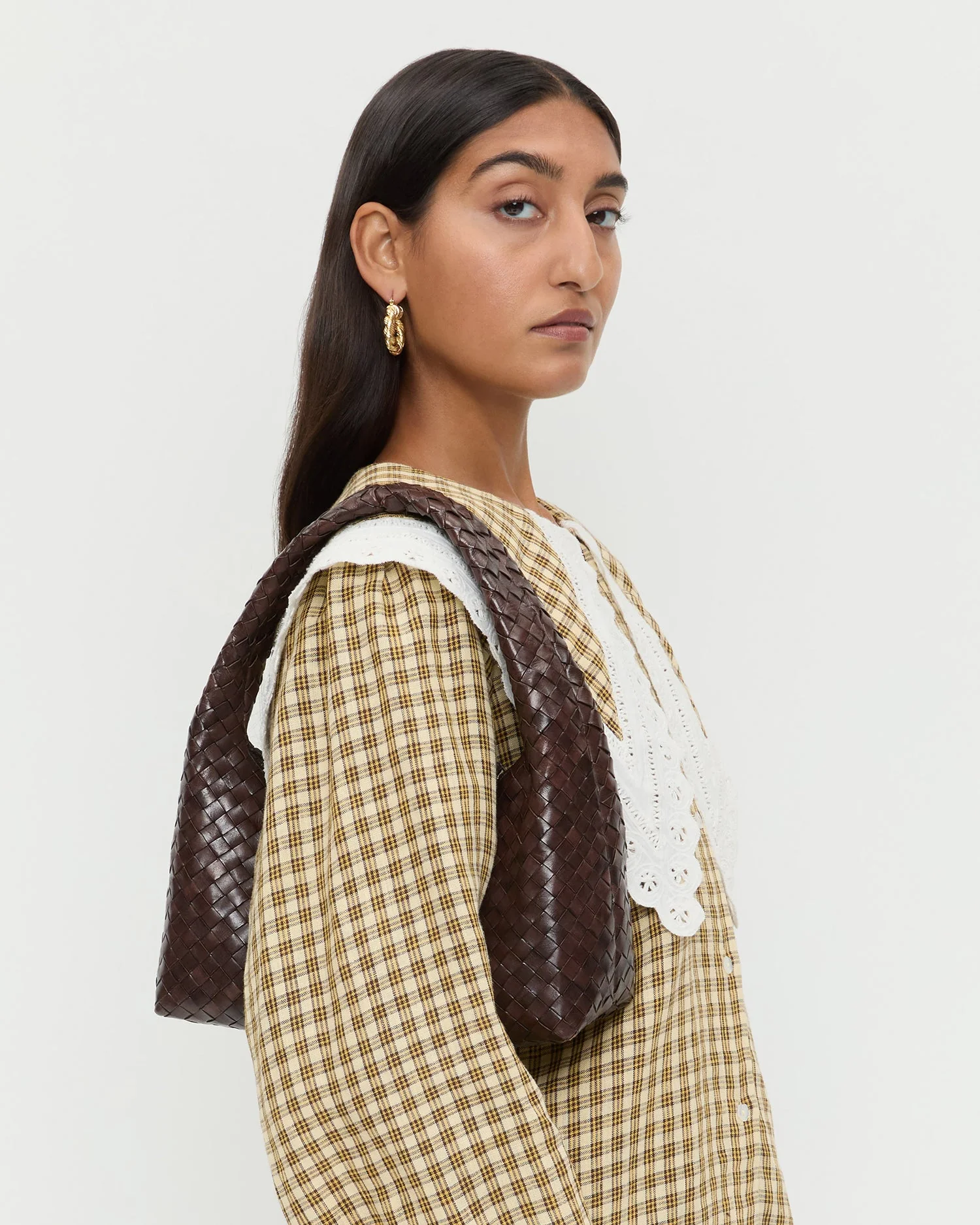Loeffler Randall - Mercer Chocolate Woven Shoulder Bag - Image 5