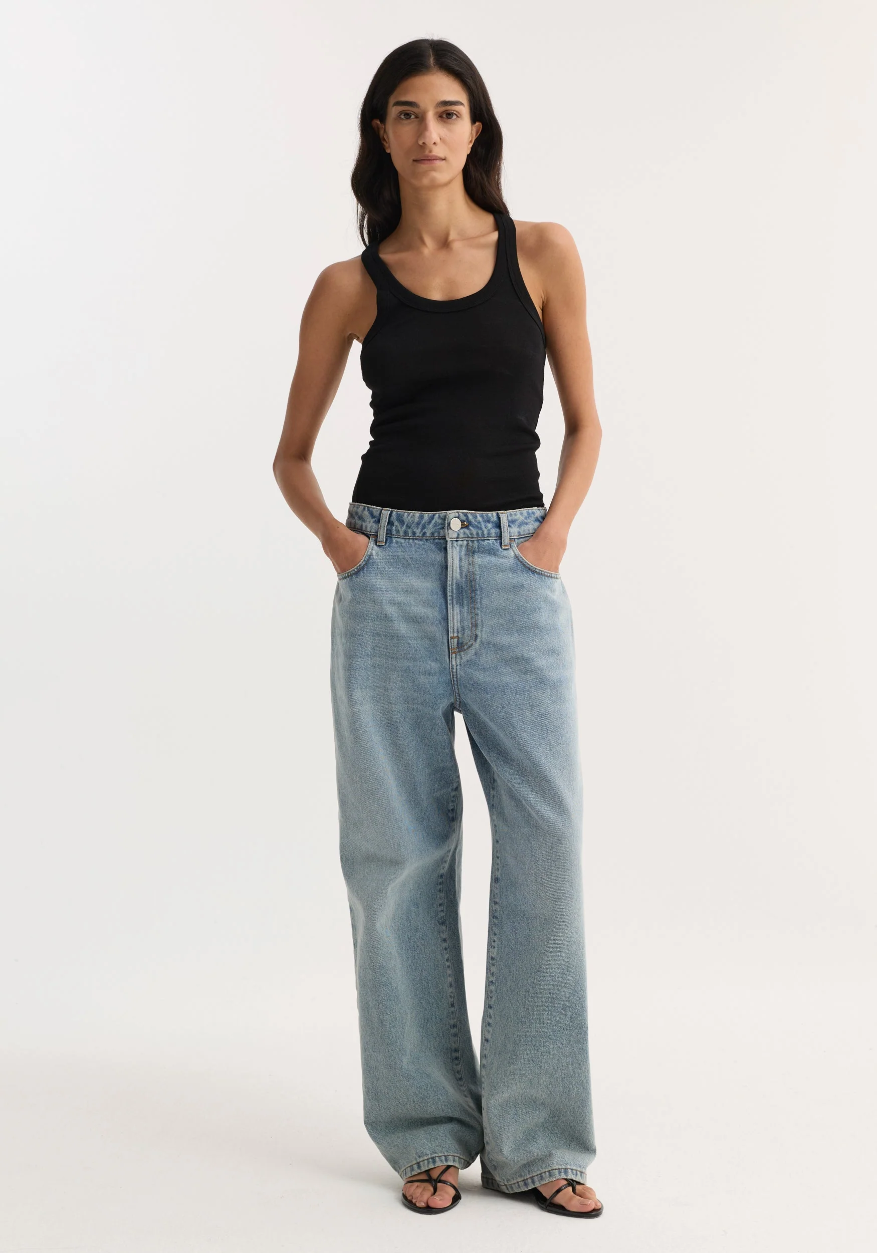 ROHE - Merino scoop neck top | black