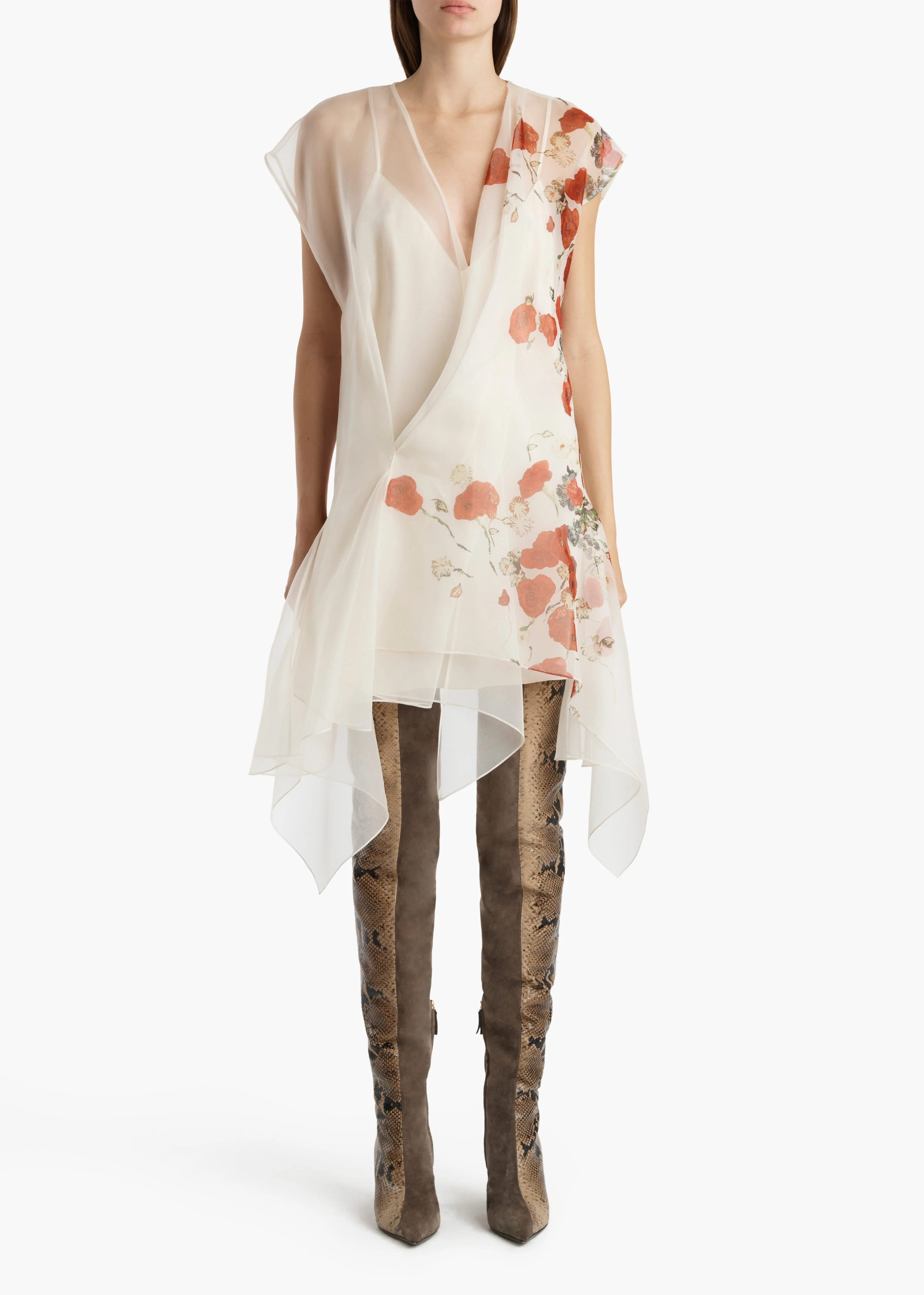 Khaite - Merith Dress in Cream and Red - Image 10