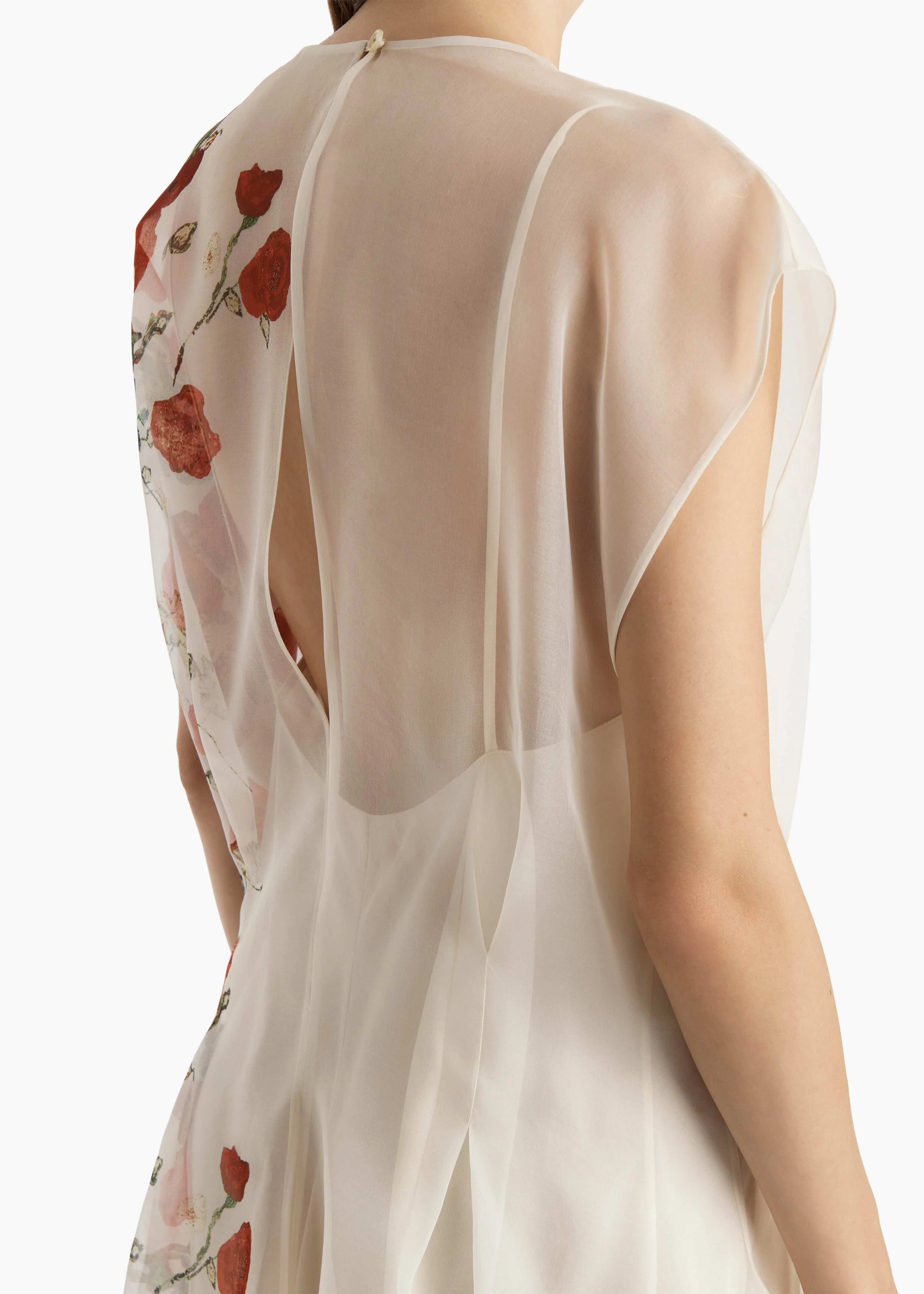 Khaite - Merith Dress in Cream and Red - Image 5