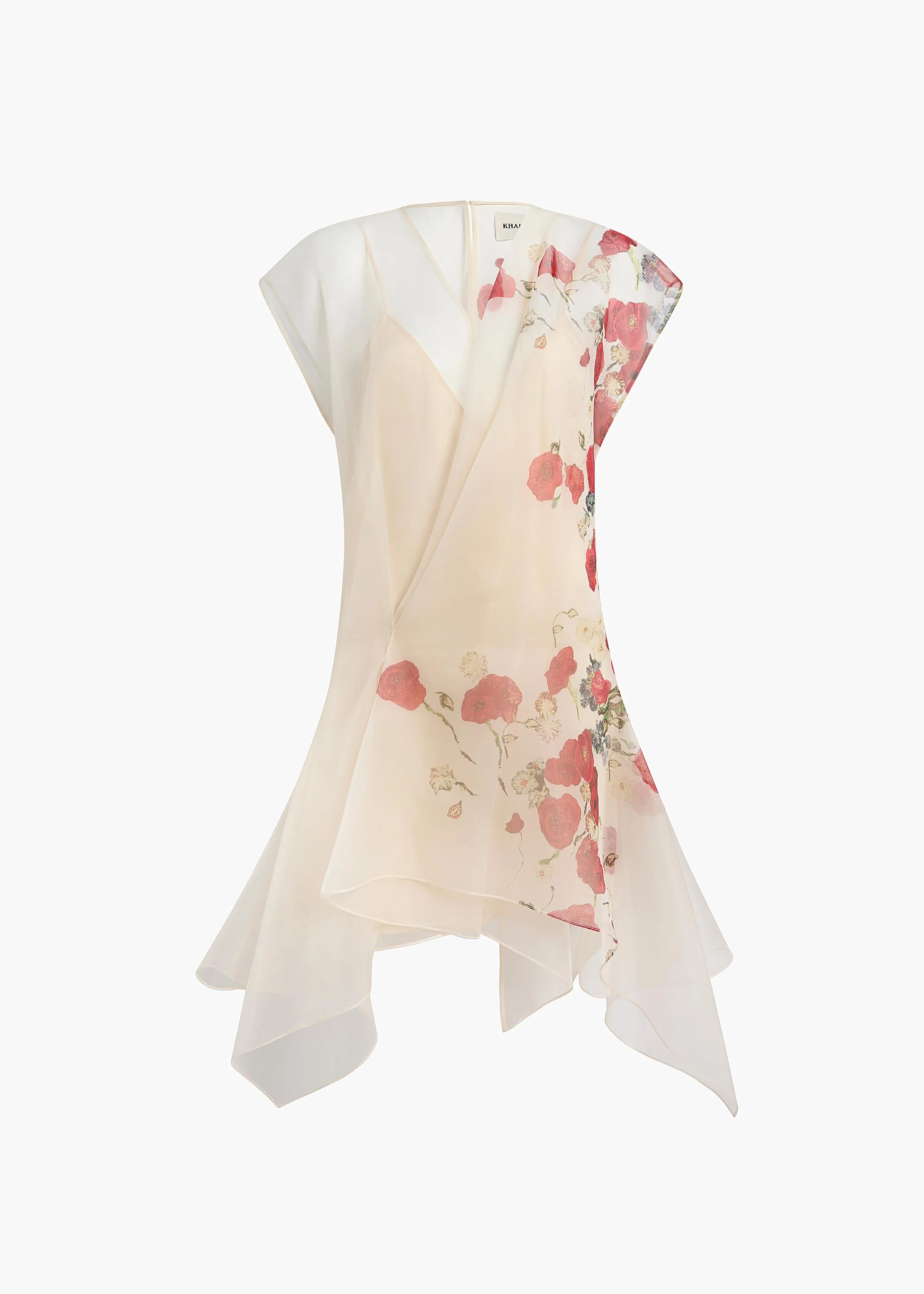 Khaite - Merith Dress in Cream and Red - Image 9