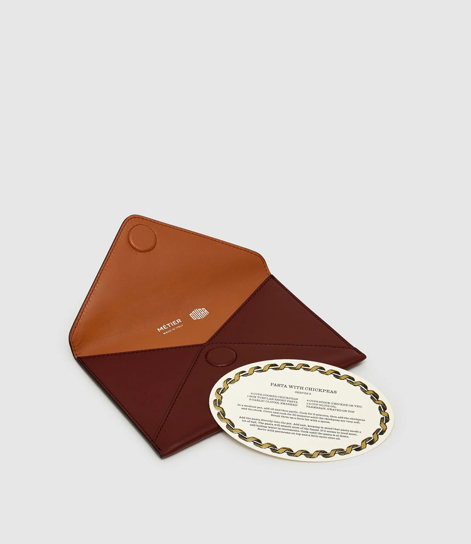Metier - Métier x Gohar World A6 Envelope Smooth Calfskin Wine with Orange - Image 2