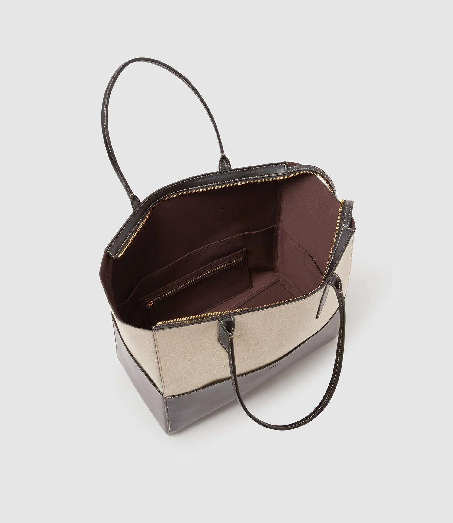 Metier - Incognito 36 Cabas Linen with Apple Leather Black - Image 2