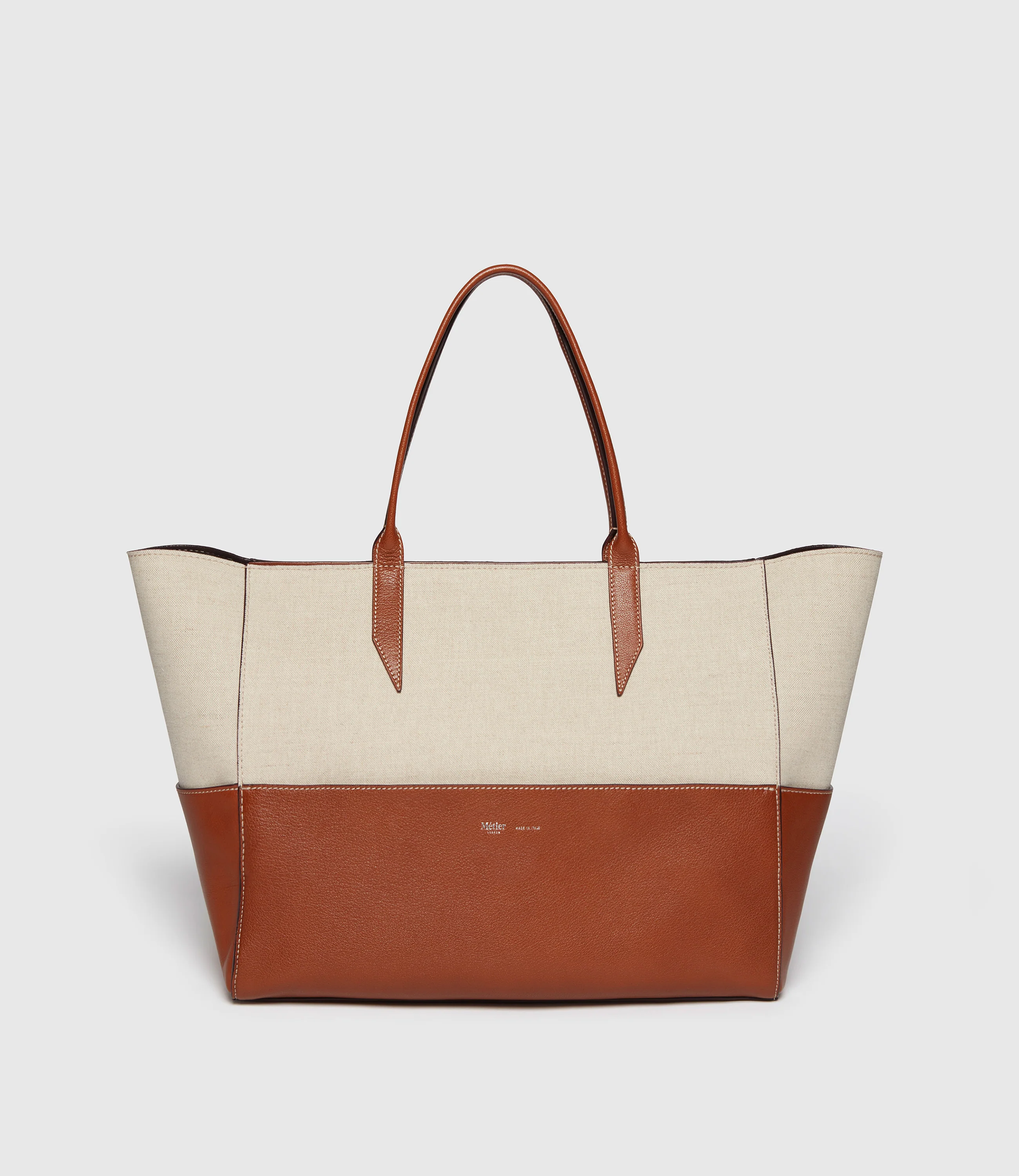 Metier - Incognito 36 Cabas Natural Linen with Cognac