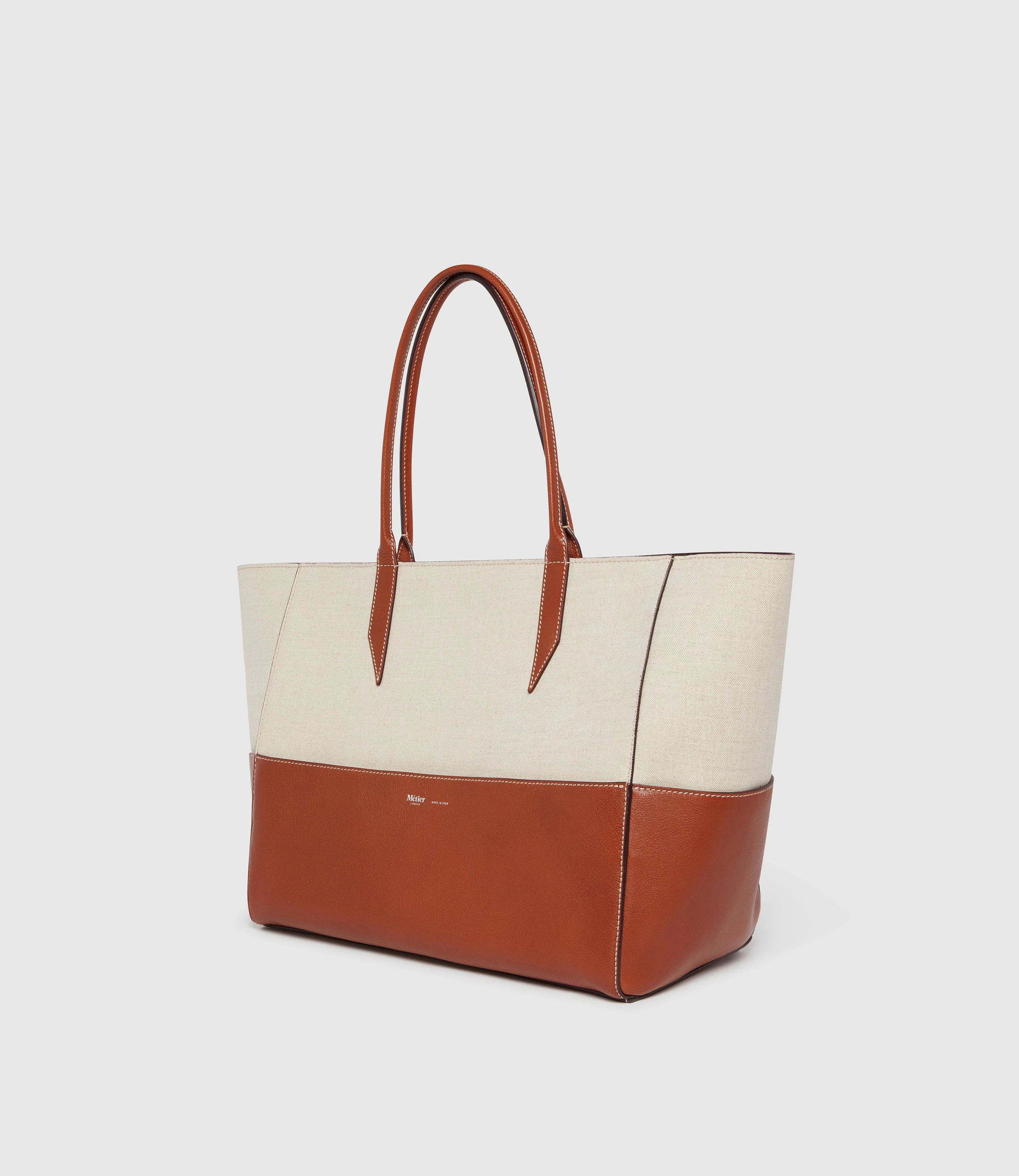 Metier - Incognito 36 Cabas Natural Linen with Cognac - Image 2