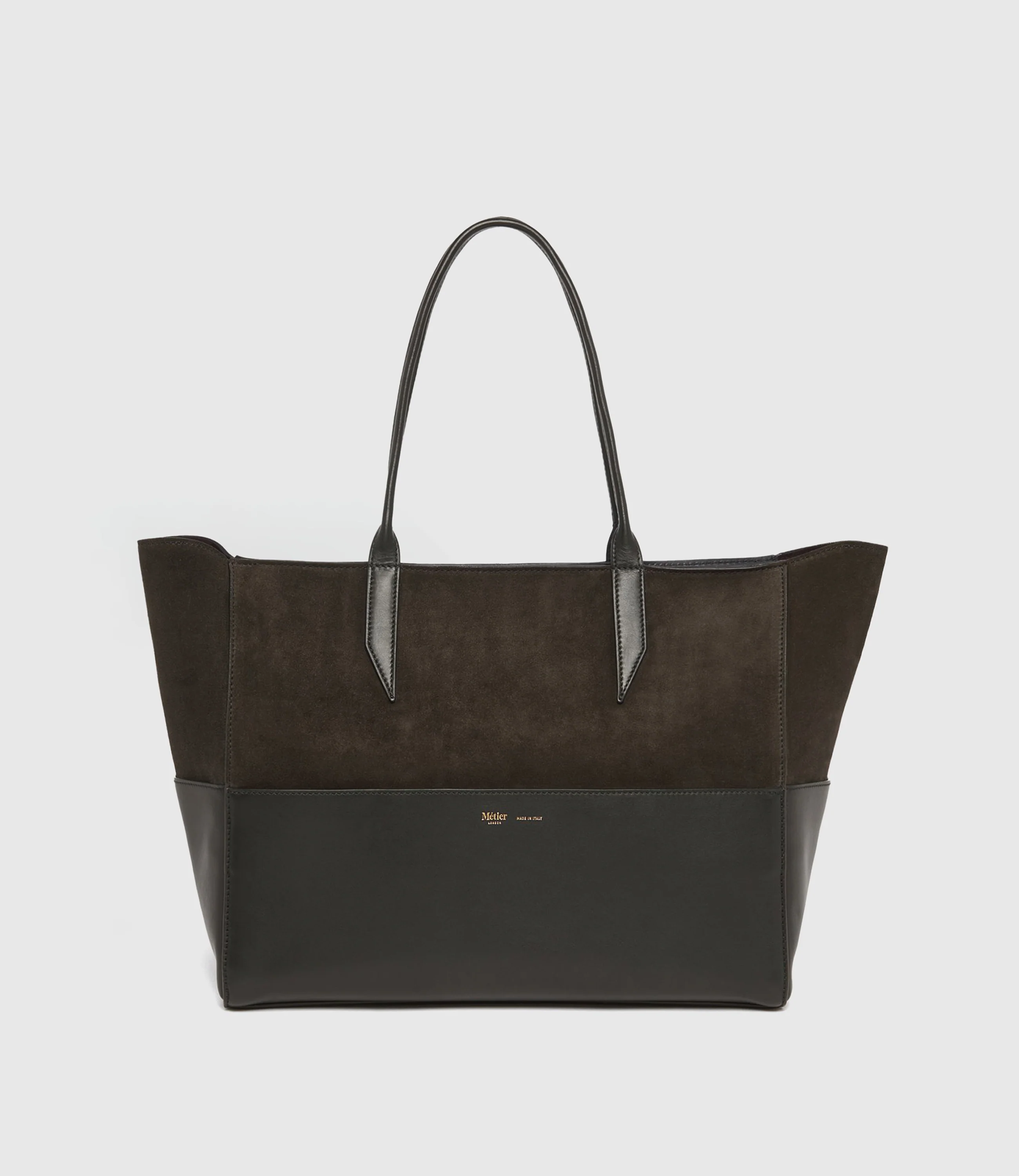 Metier - Incognito 36 Cabas Suede Chocolate and Atelier Calfskin Black