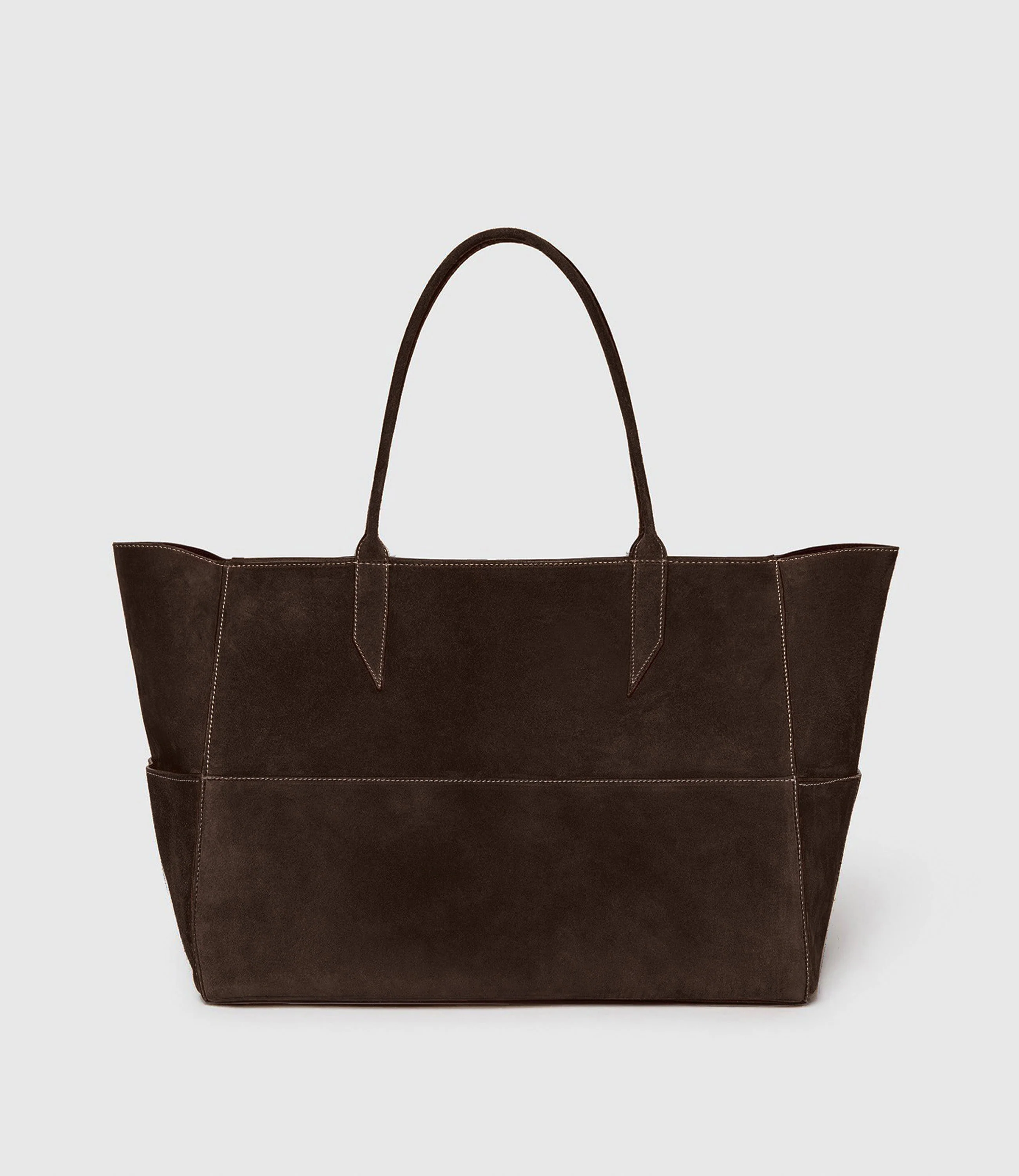 Metier - Incognito 36 Cabas Suede Chocolate With Salt Stitching
