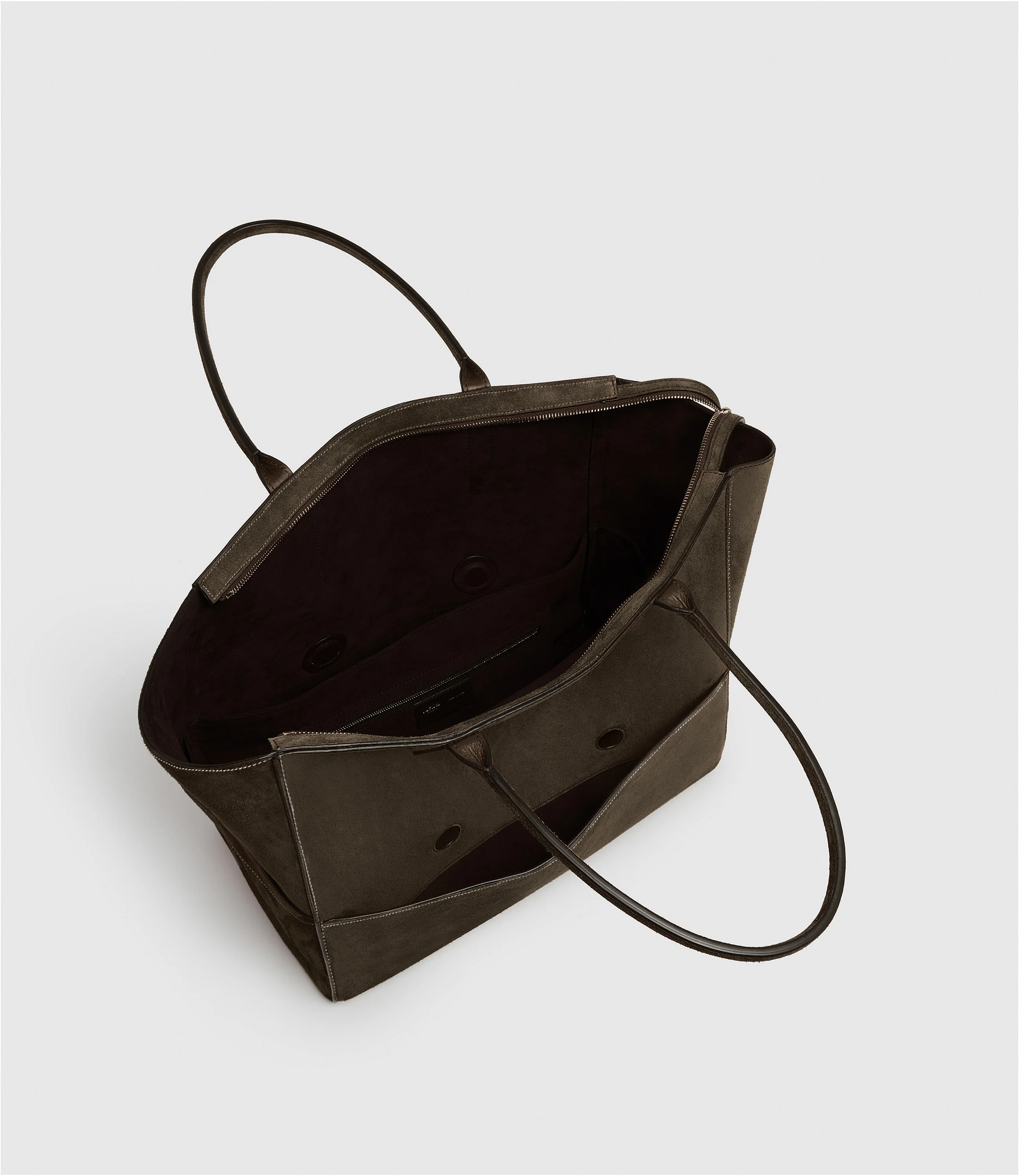 Metier - Incognito 36 Cabas Suede Chocolate With Salt Stitching - Image 3
