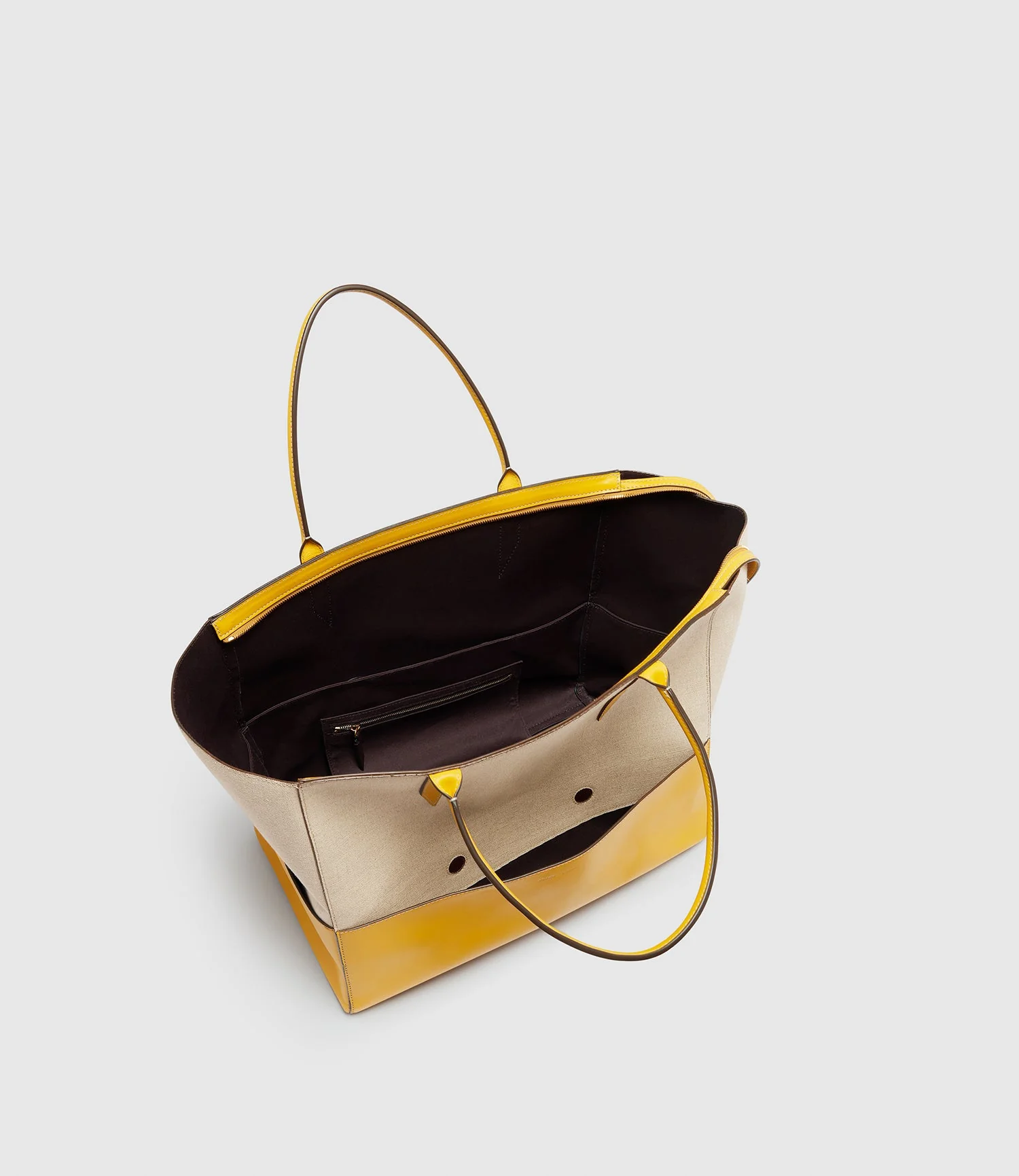 Metier - Incognito 42 Cabas Linen and Nappa Plongé Calfskin Izamal Yellow - Image 3