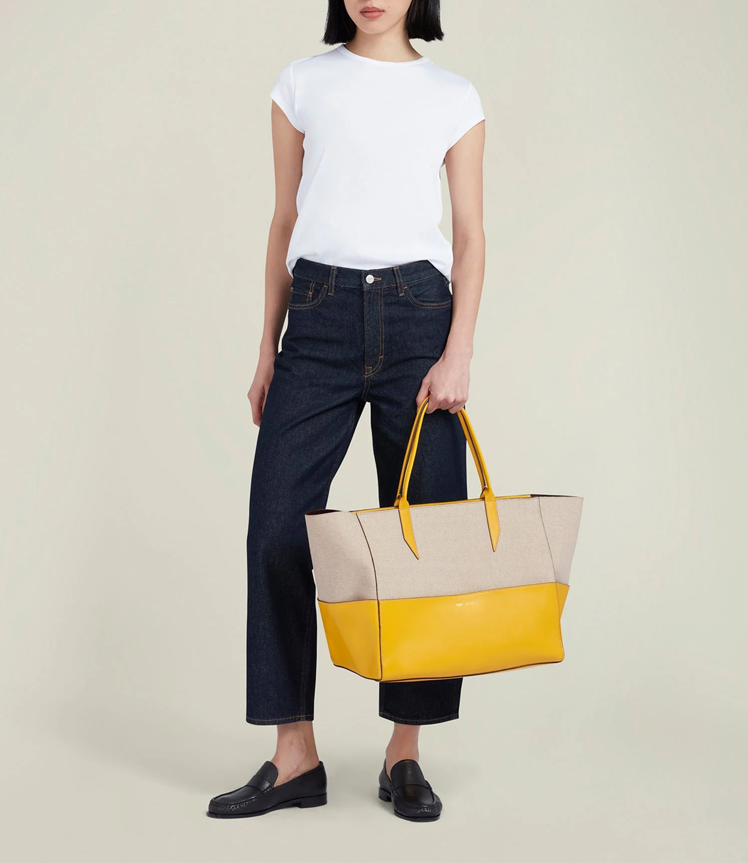 Metier - Incognito 42 Cabas Linen and Nappa Plongé Calfskin Izamal Yellow - Image 4