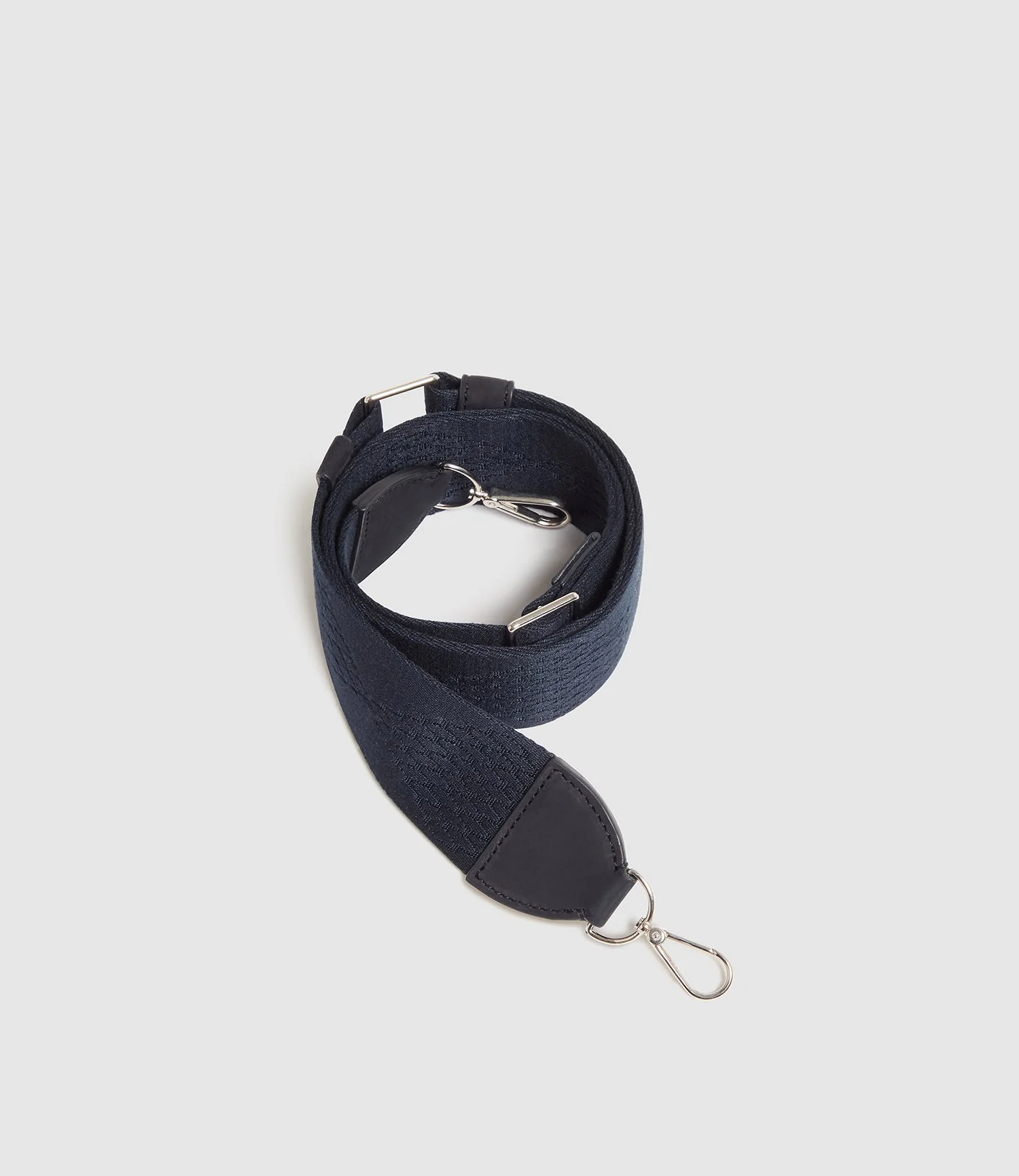 Metier - Webbing Strap Navy With Silver Hardware
