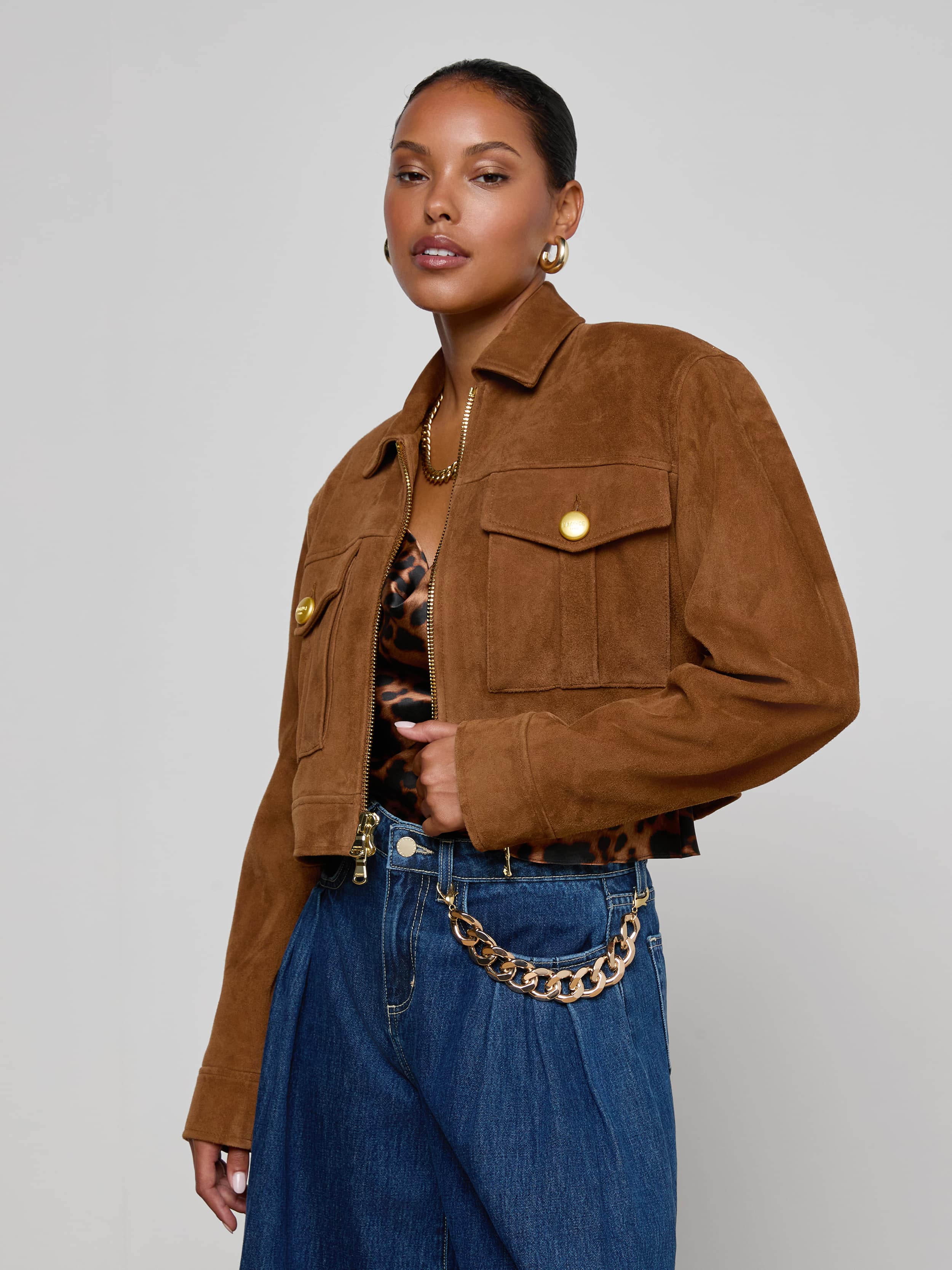 L'AGENCE - Micah Oversized Suede Jacket - Image 3