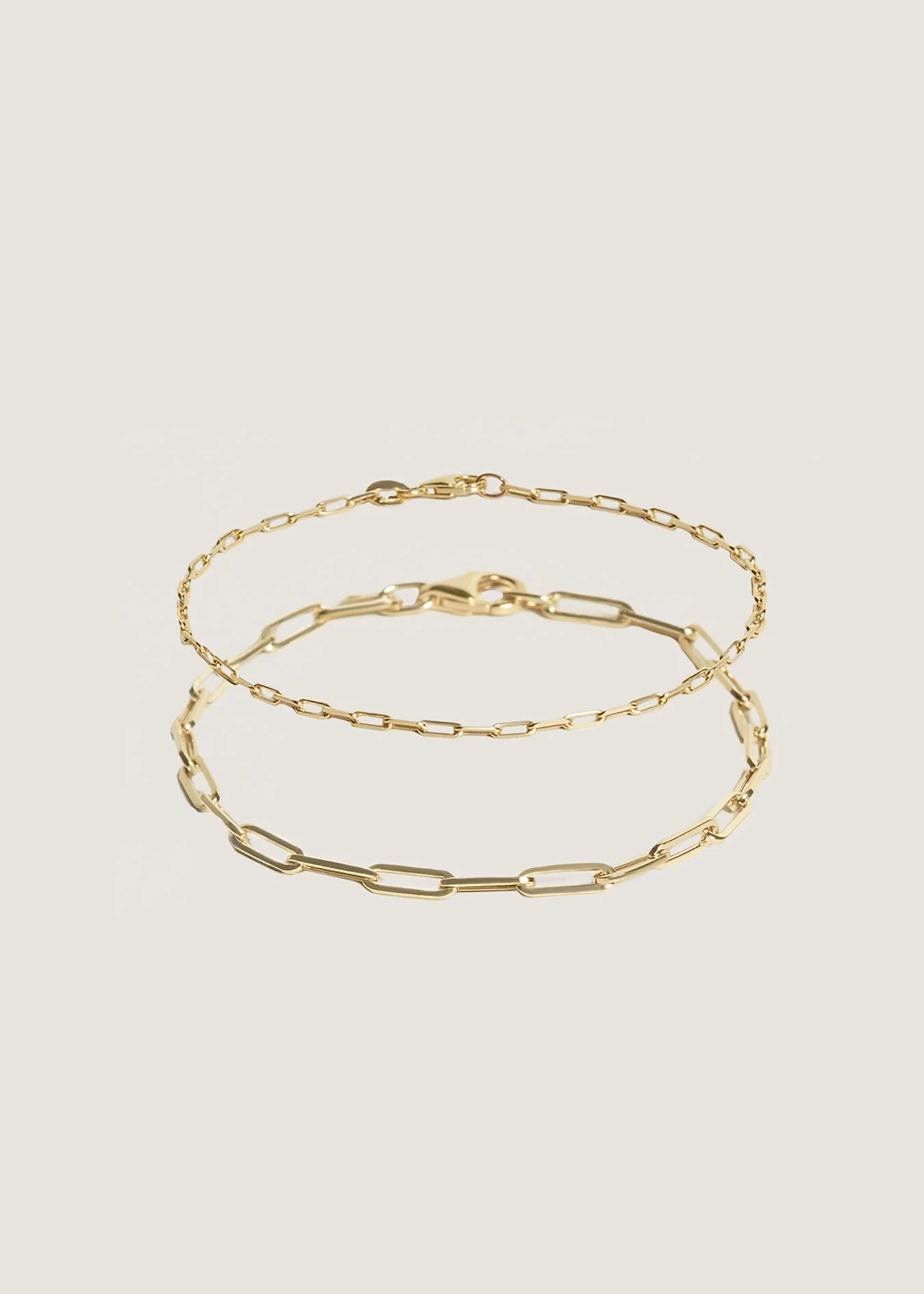 Kinn - Micro & Paperclip Link Chain Bracelet Stack