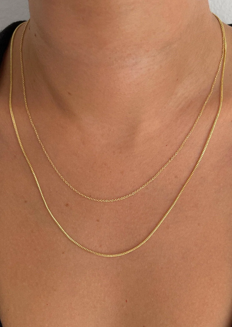 Kinn - Micro Rolo & Box Chain Necklace Stack - Image 3