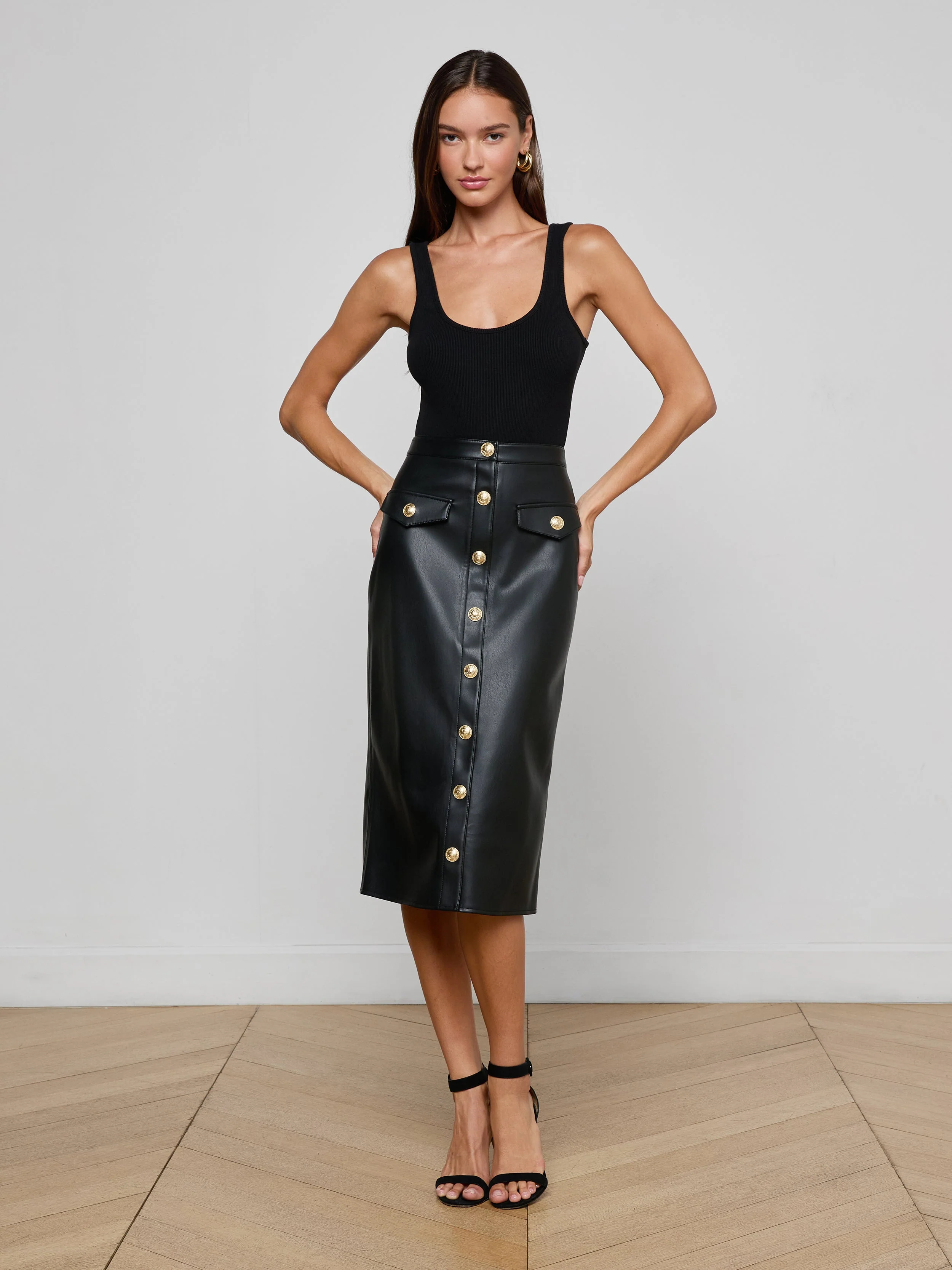 L'AGENCE - Milann Vegan Leather Skirt