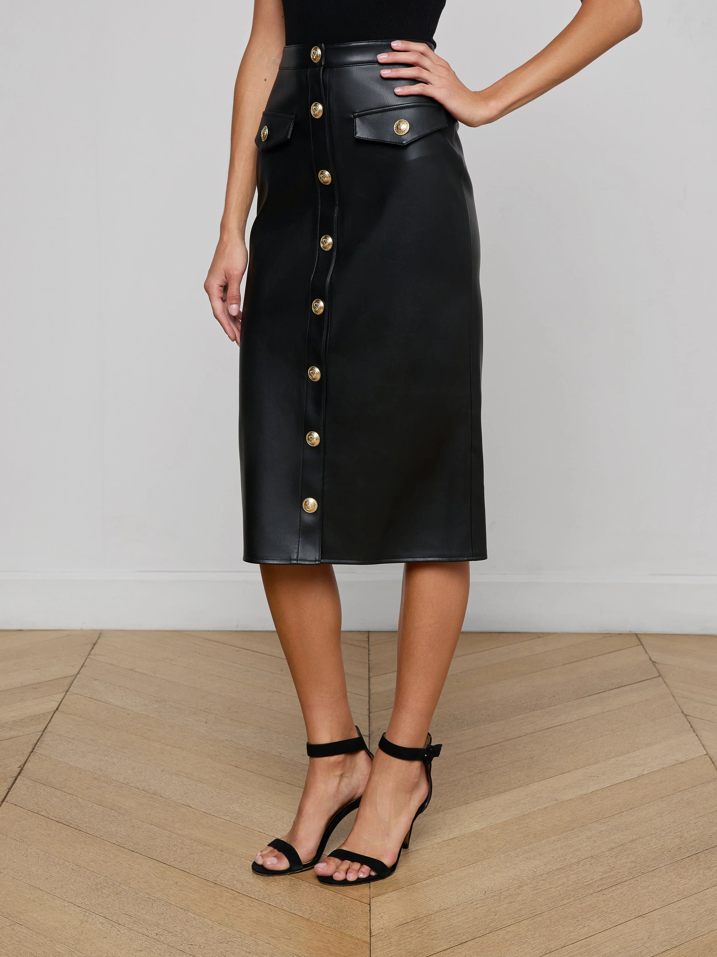 L'AGENCE - Milann Vegan Leather Skirt - Image 3