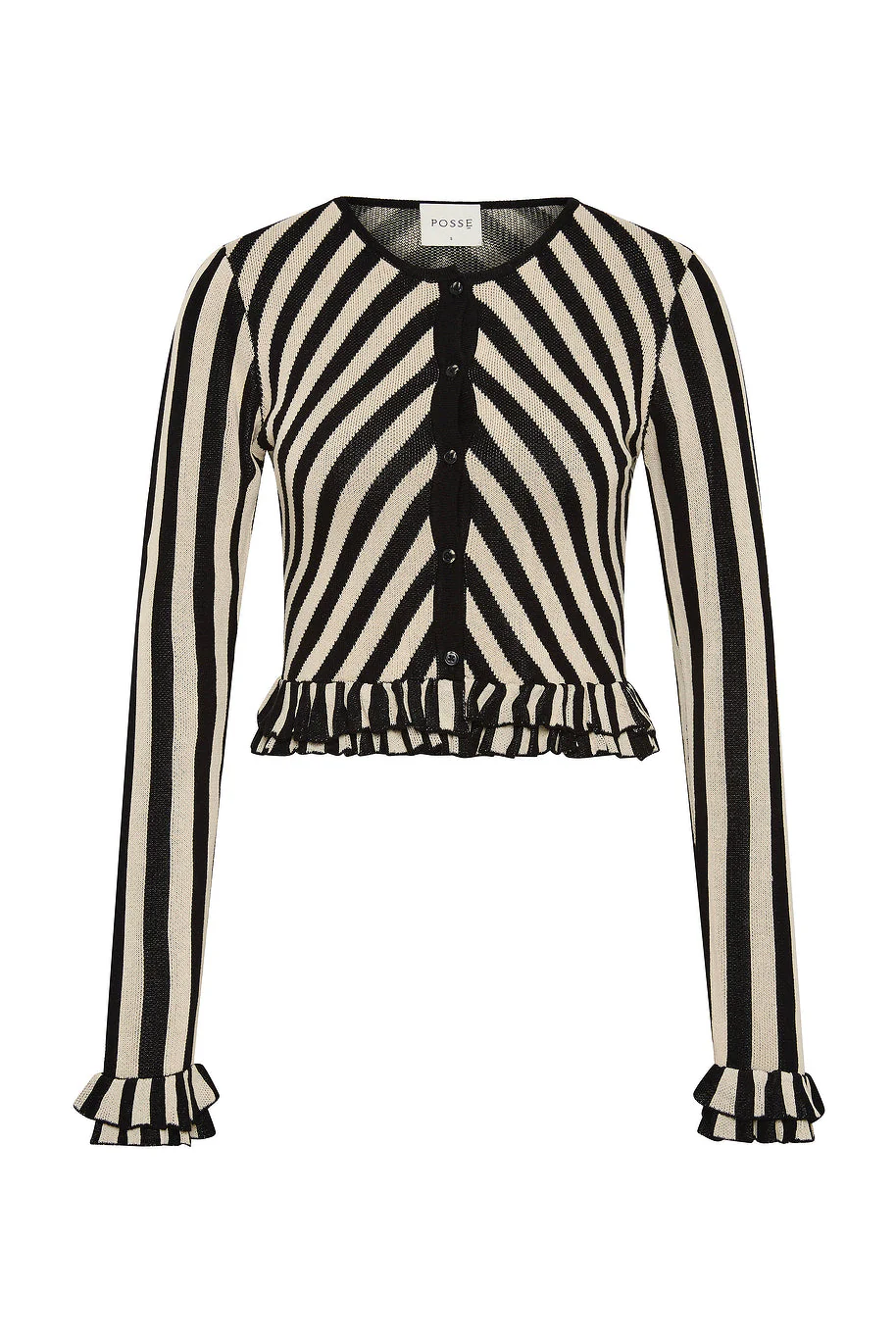 Posse - MILES CARDIGAN - CREAM & BLACK - Image 10
