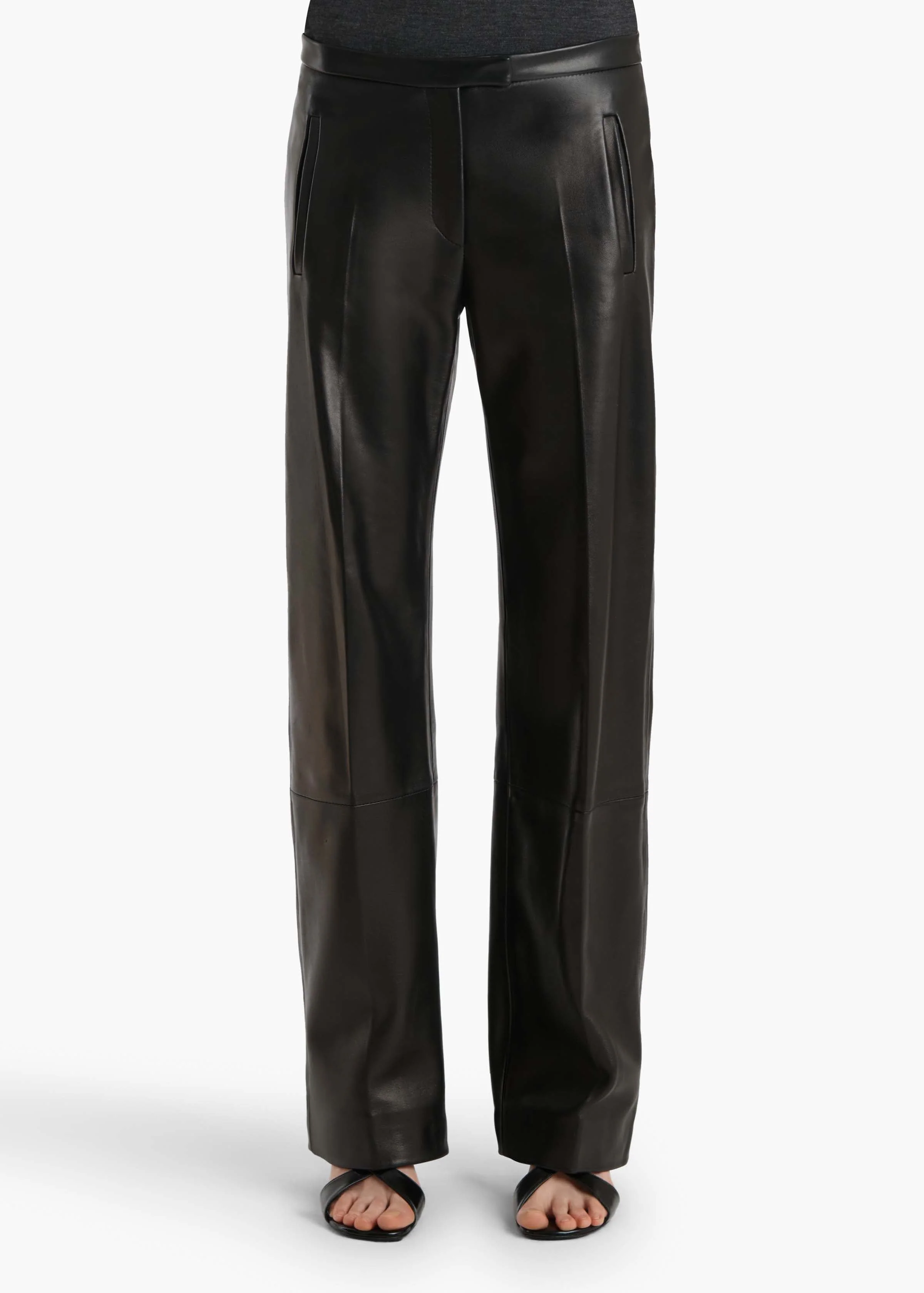 Khaite - Miles Pant in Black Leather - Image 3