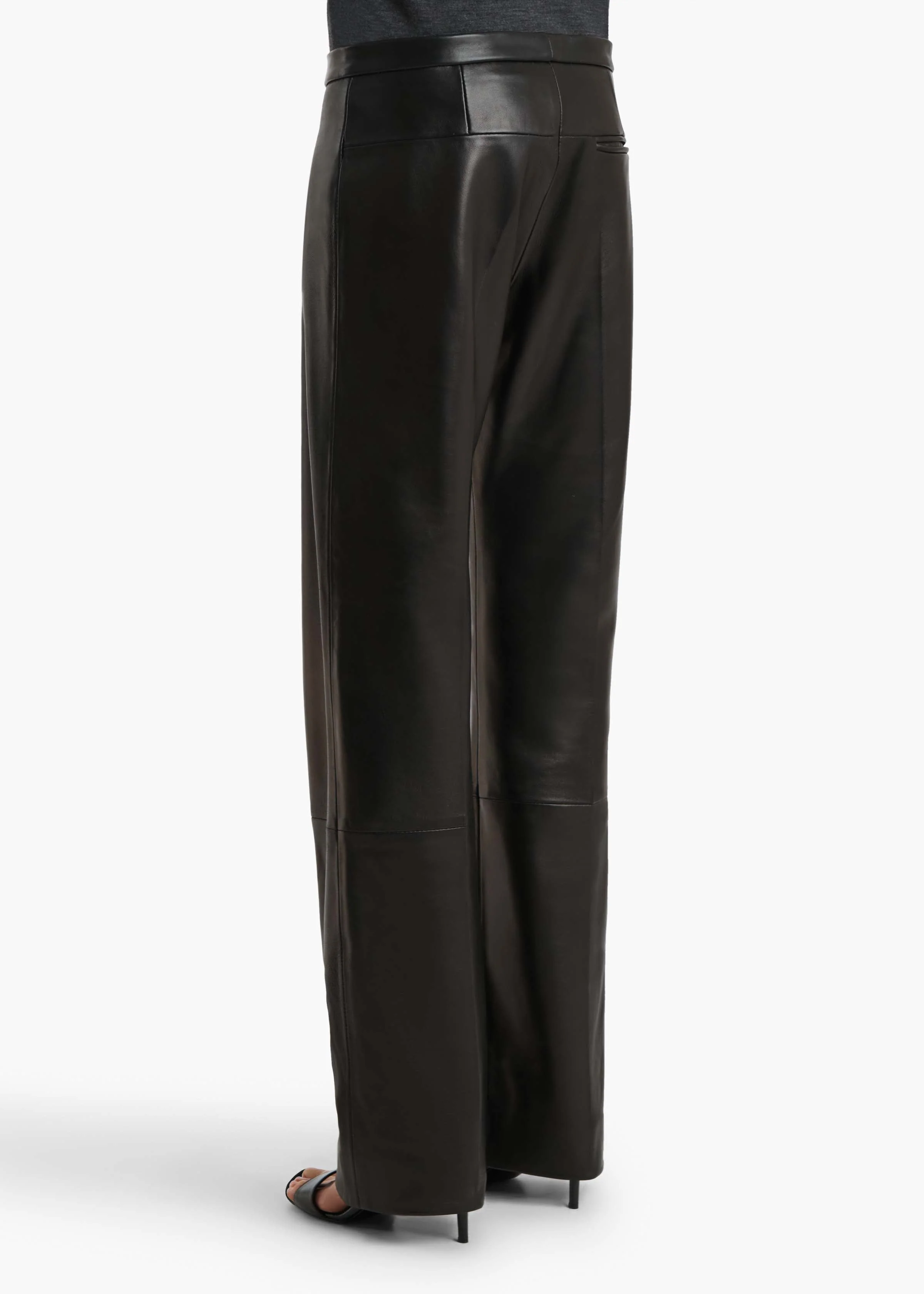 Khaite - Miles Pant in Black Leather - Image 4