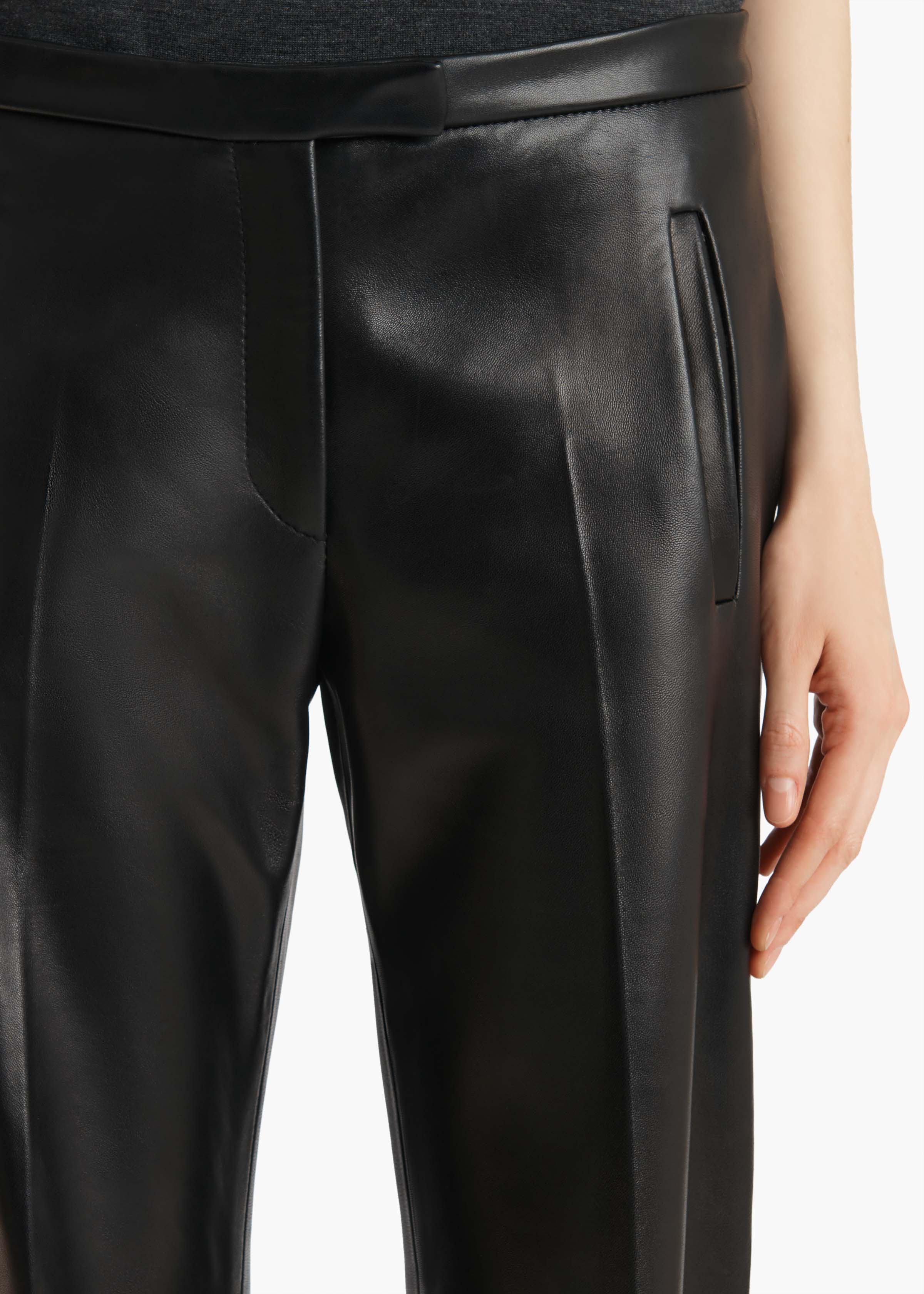 Khaite - Miles Pant in Black Leather - Image 5