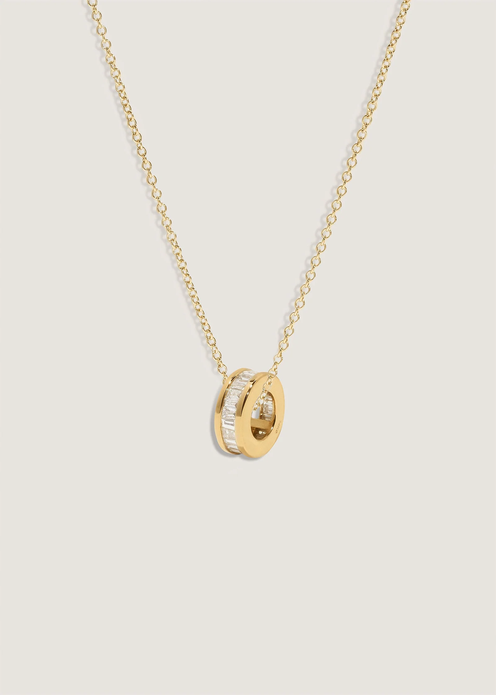 Kinn - Milestone Baguette Birthstone Charm Diamond Necklace