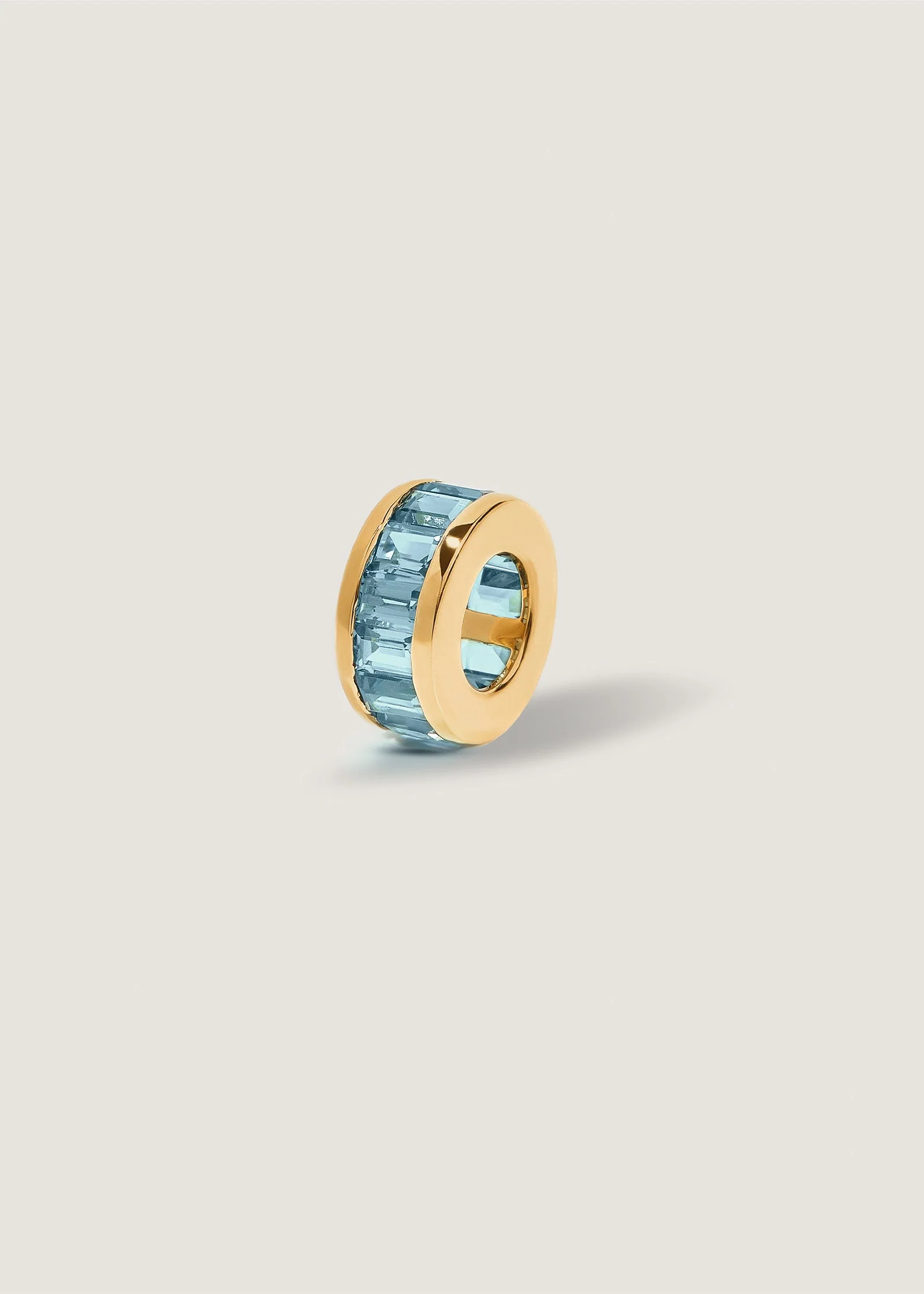 Kinn - Milestone Baguette Birthstone Charm Aquamarine (Swiss Blue Topaz)