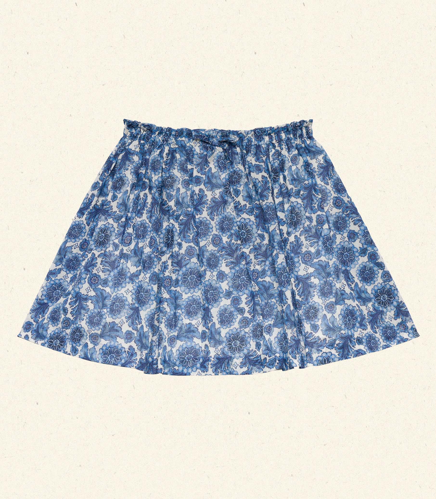 DÔEN - MILIANNE SKIRT -- BLEU SOLEIL FLEURIT - Image 5