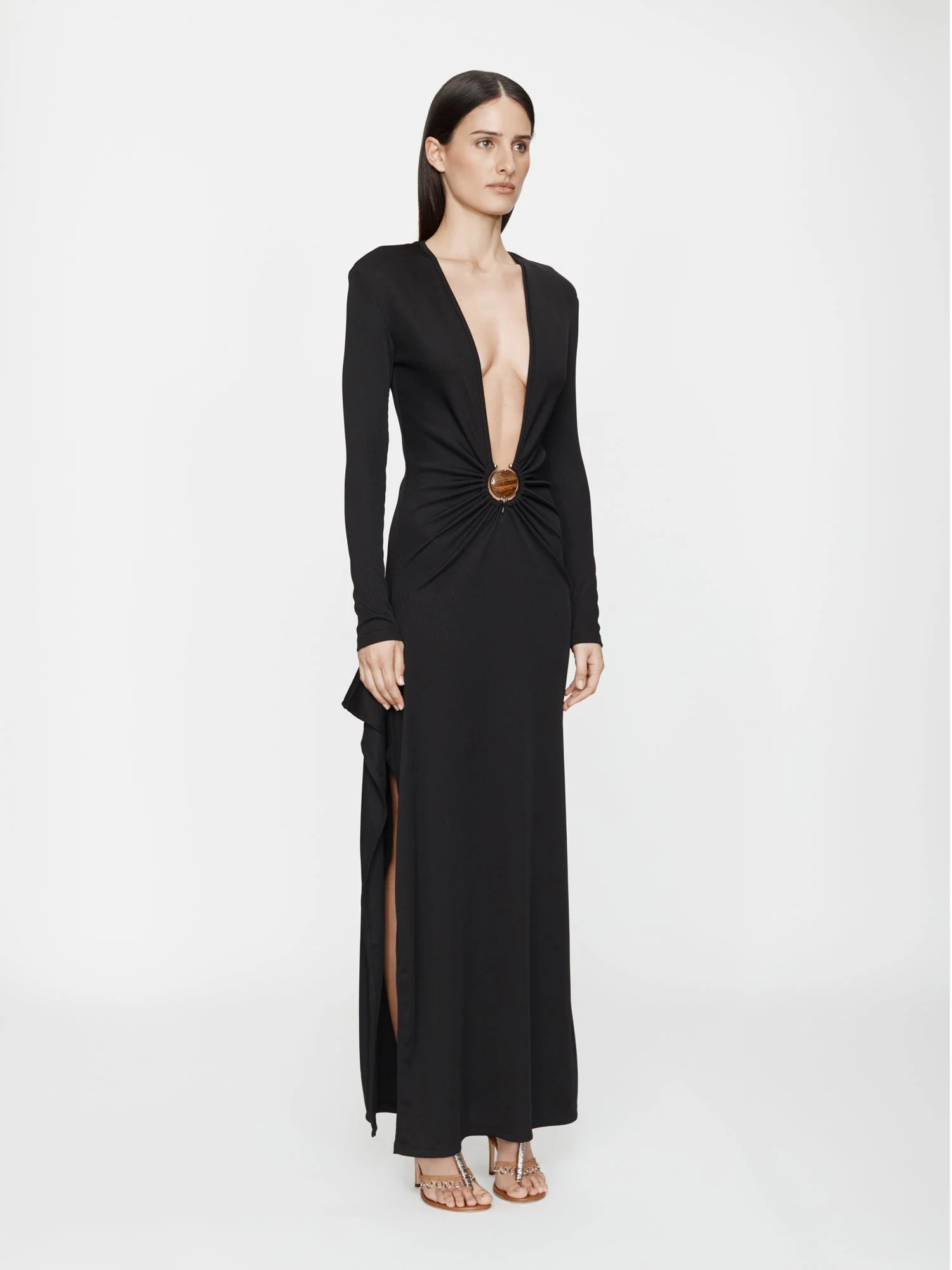 Christopher Esber - Mineral Stone Cascade Long Sleeve Dress - Image 4